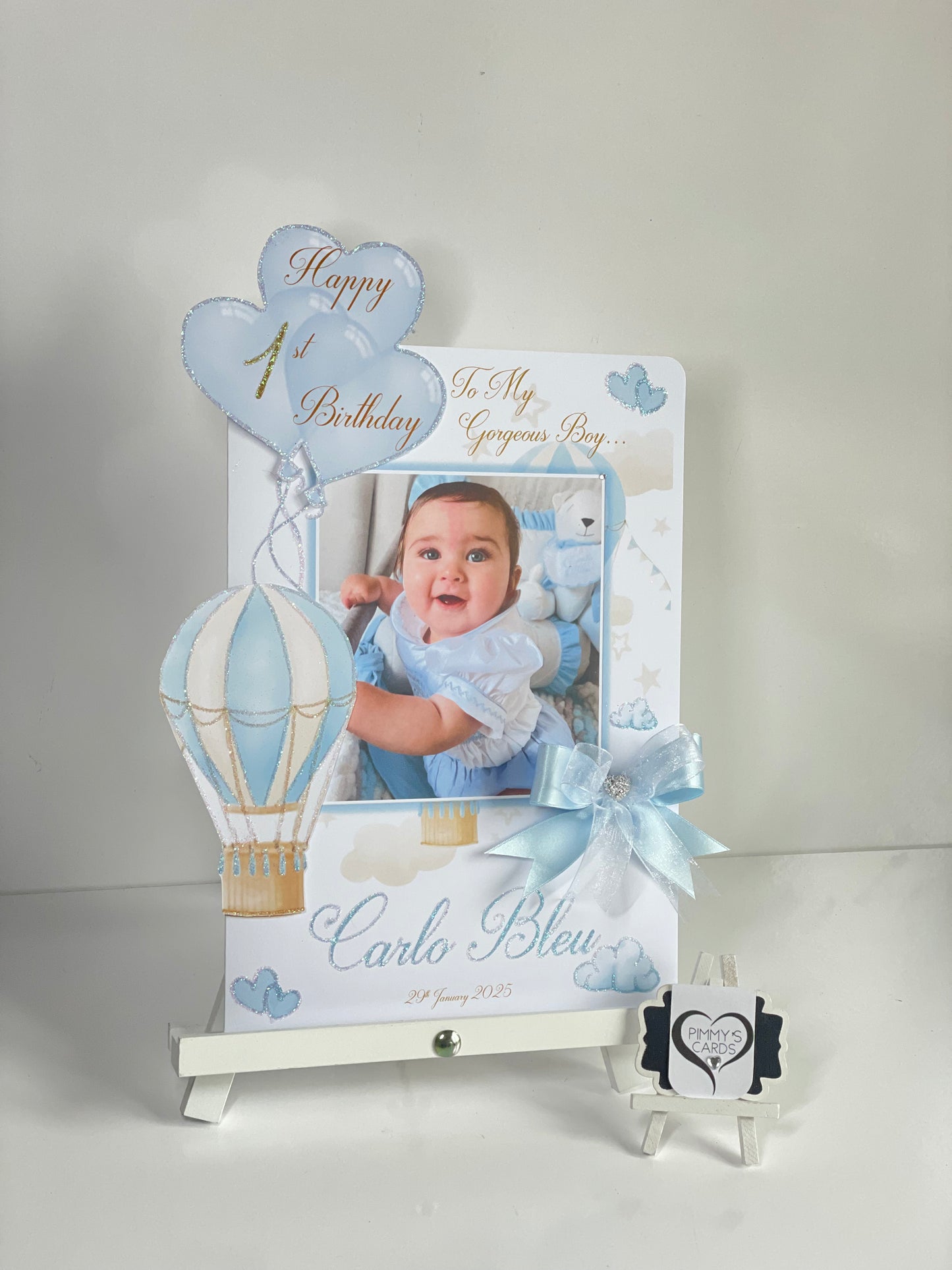 Baby blue hot air balloon 3D pop out