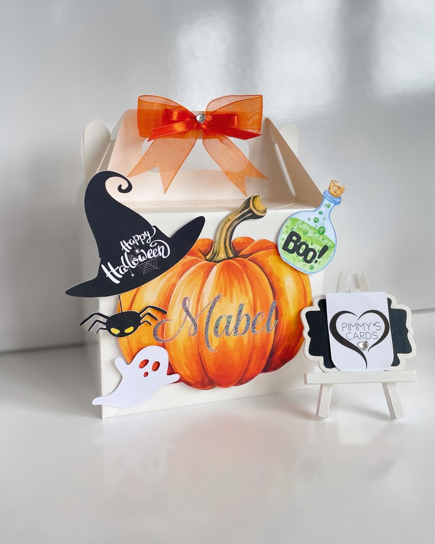 Halloween personalised treat boxes. Halloween gifts. Pumpkins