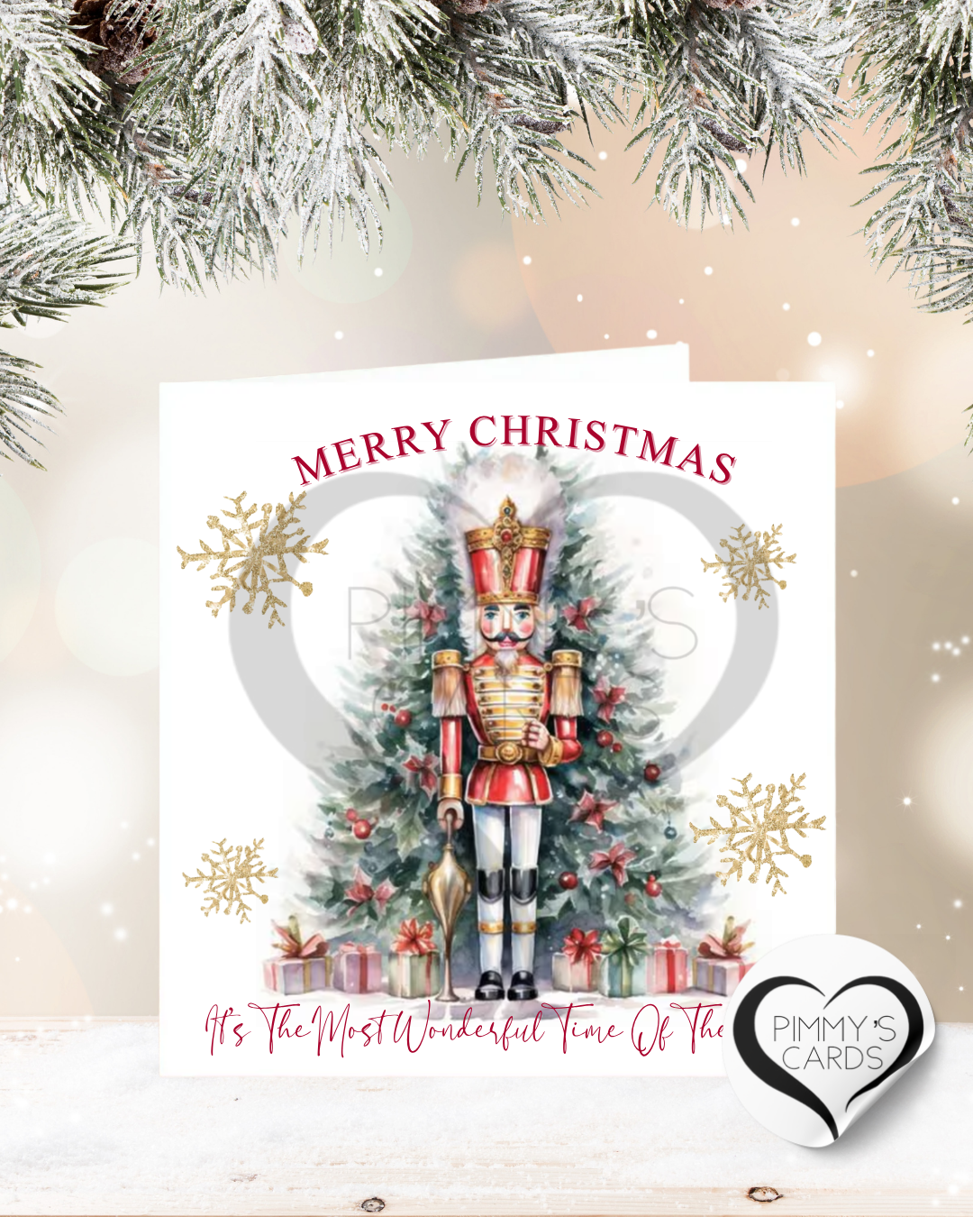 Personalised Christmas cards, handmade Christmas cards. Nutcracker Christmas card