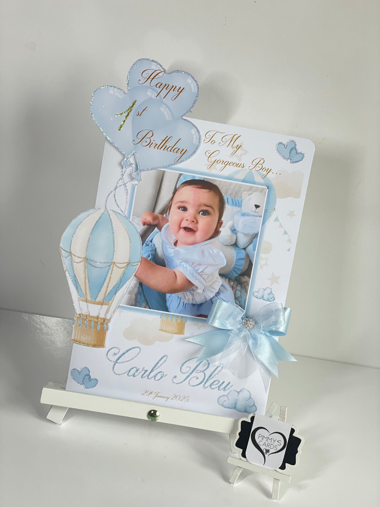 Baby blue hot air balloon 3D pop out