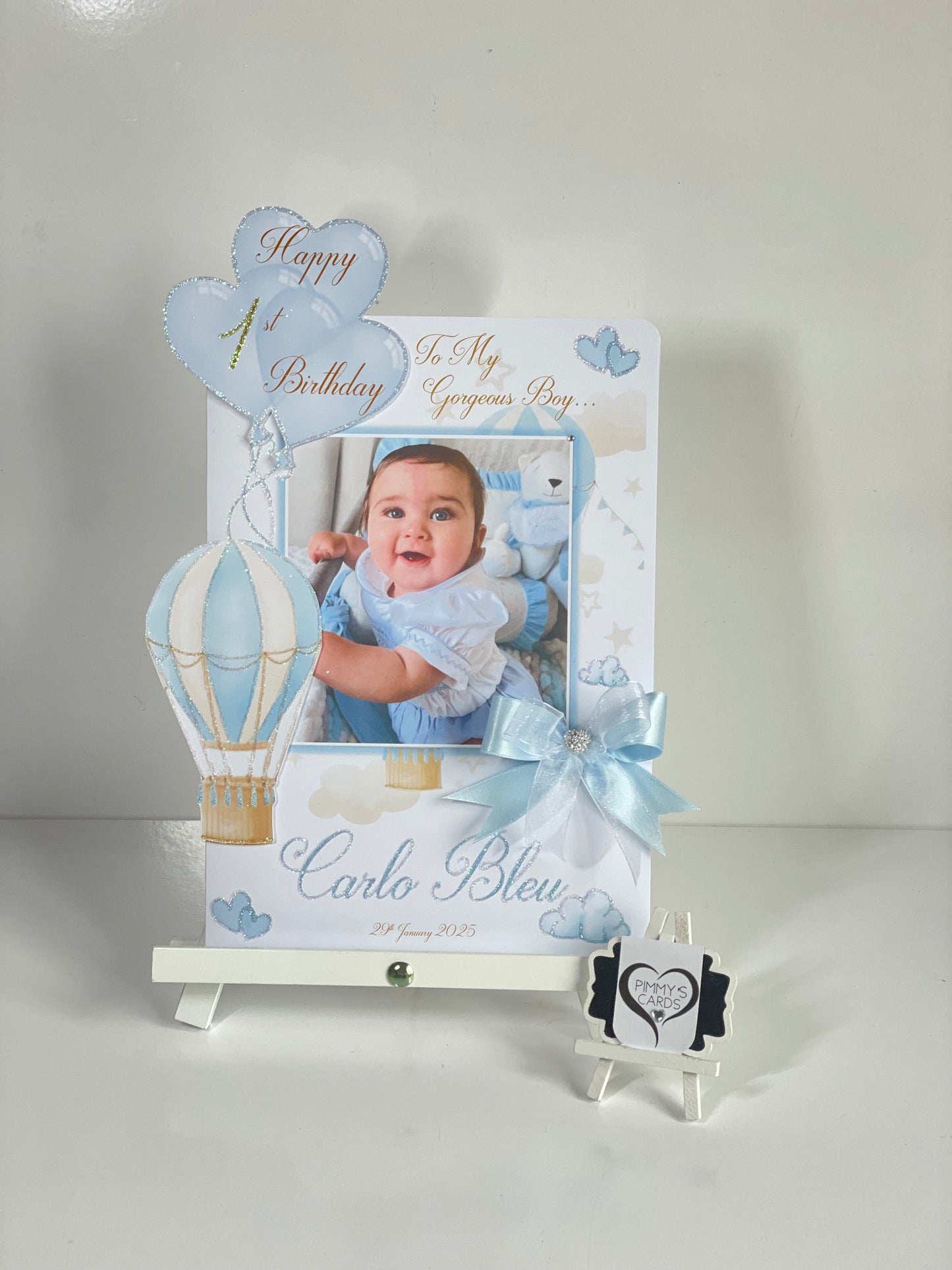 Baby blue hot air balloon 3D pop out