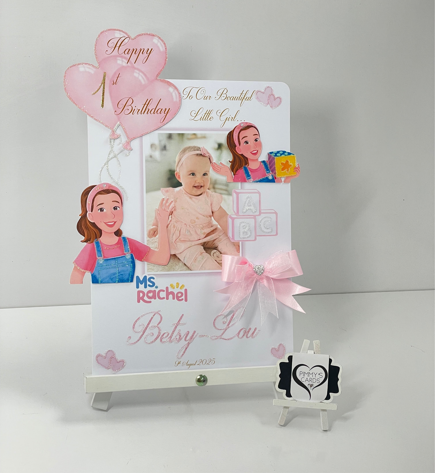 Miss Rachel illustration Theme Photo 3D Pop Out Card