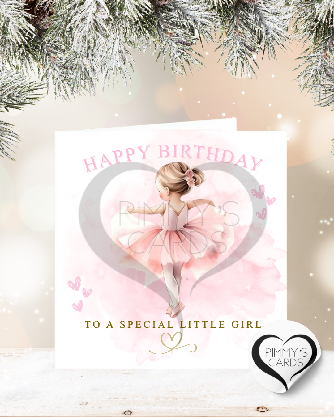 Pink Ballerina Little Girl - Classic Card