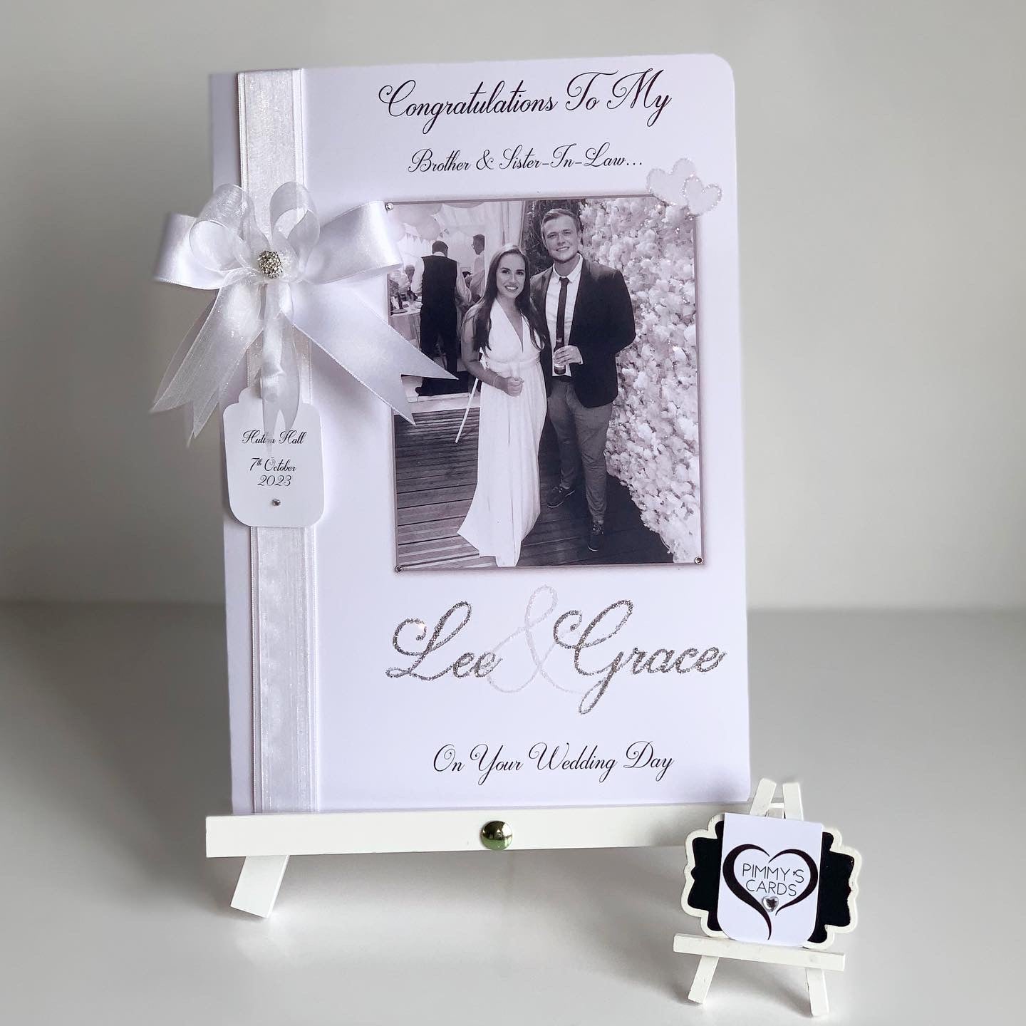 Deluxe Side Ribbon Wedding Photo Card