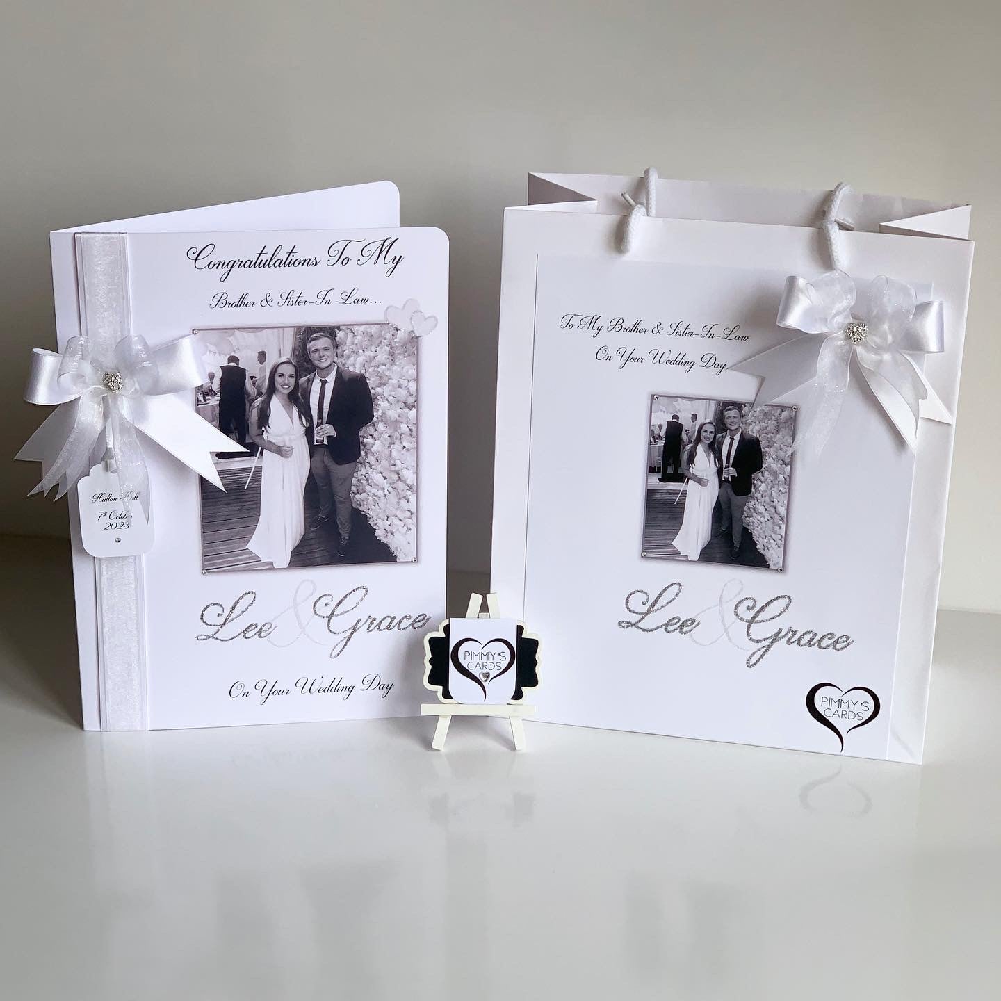 Deluxe Side Ribbon Wedding Photo Card