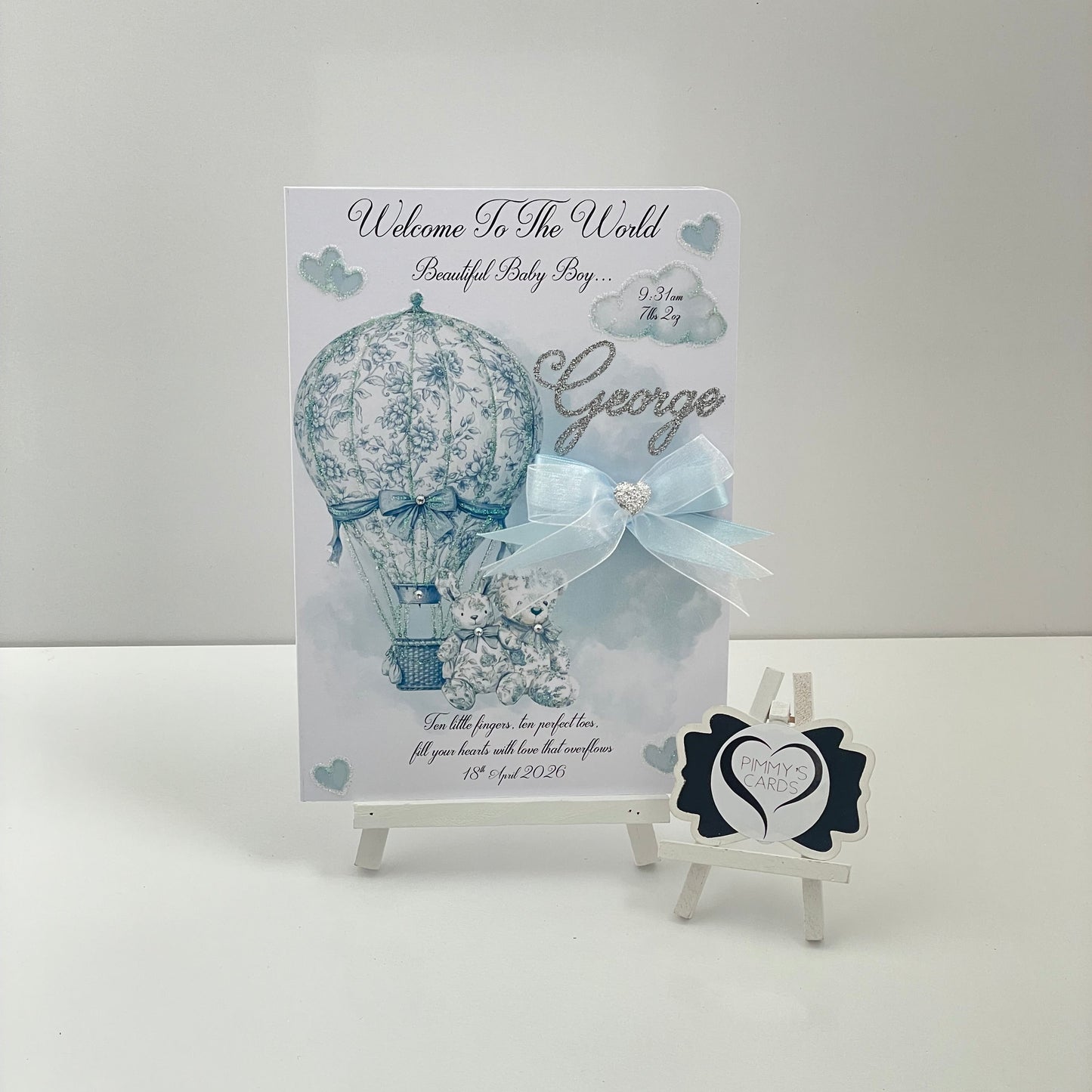 Blue Toile Hot Air Balloon & Teddy’s Theme - New Born