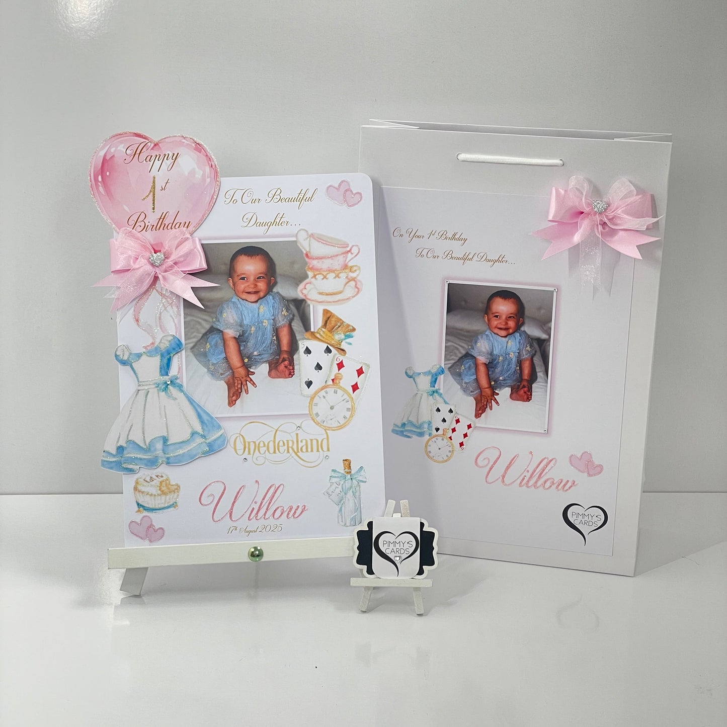 Onederland - Alice & Wonderland Theme Photo 3D Pop Out Card