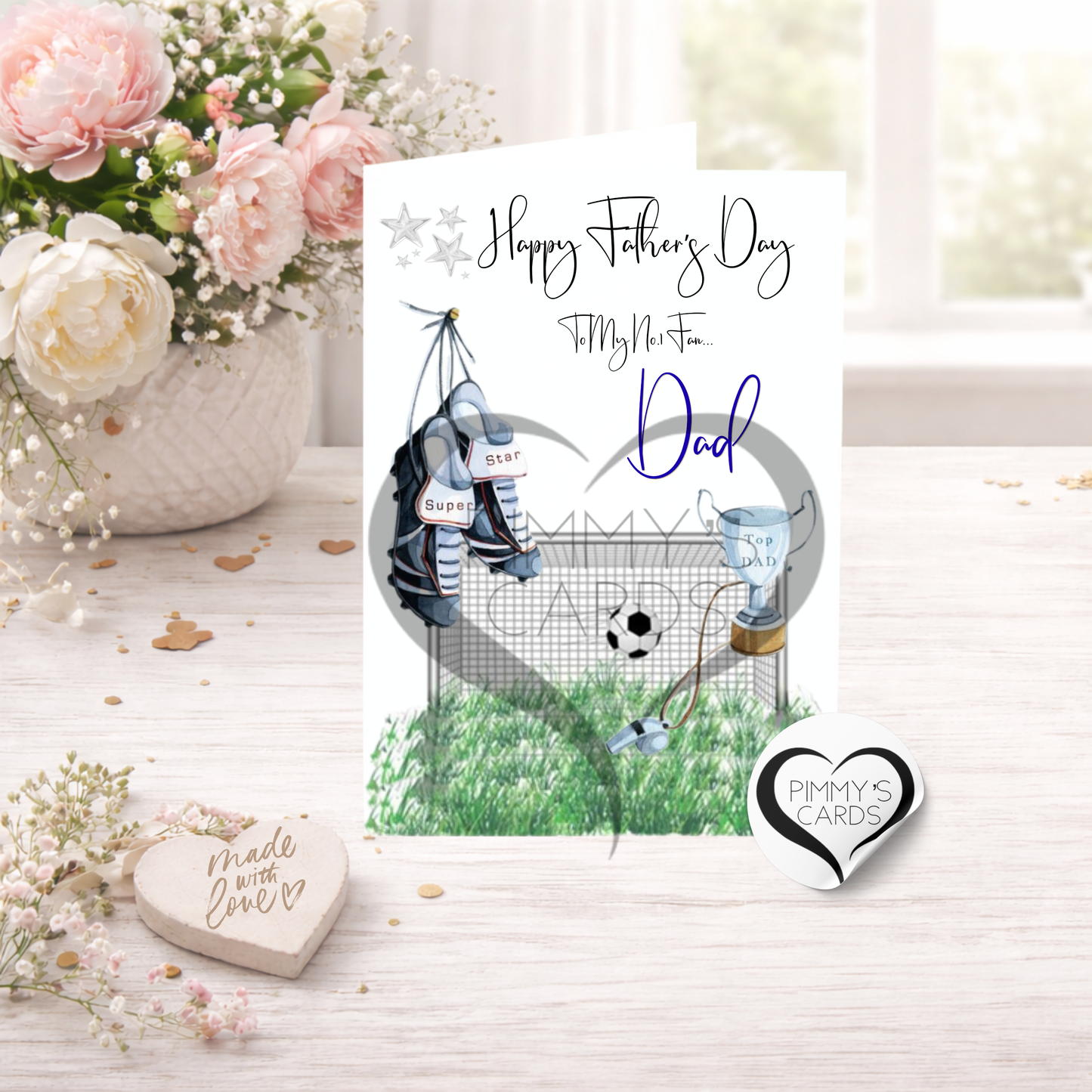 Football Trophy & Whistle -Classic Father's Day Card