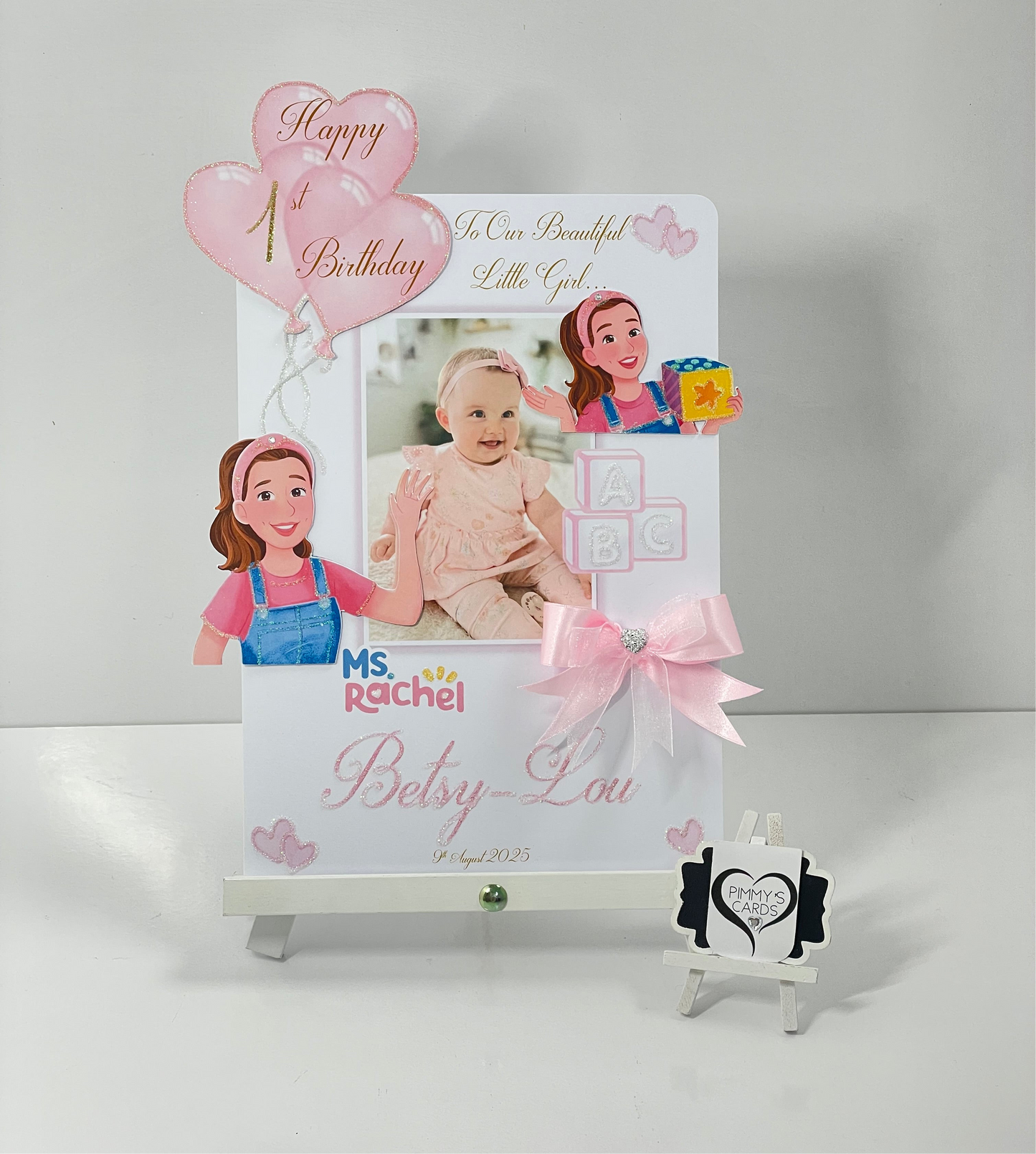 Miss Rachel illustration Theme Photo 3D Pop Out Card
