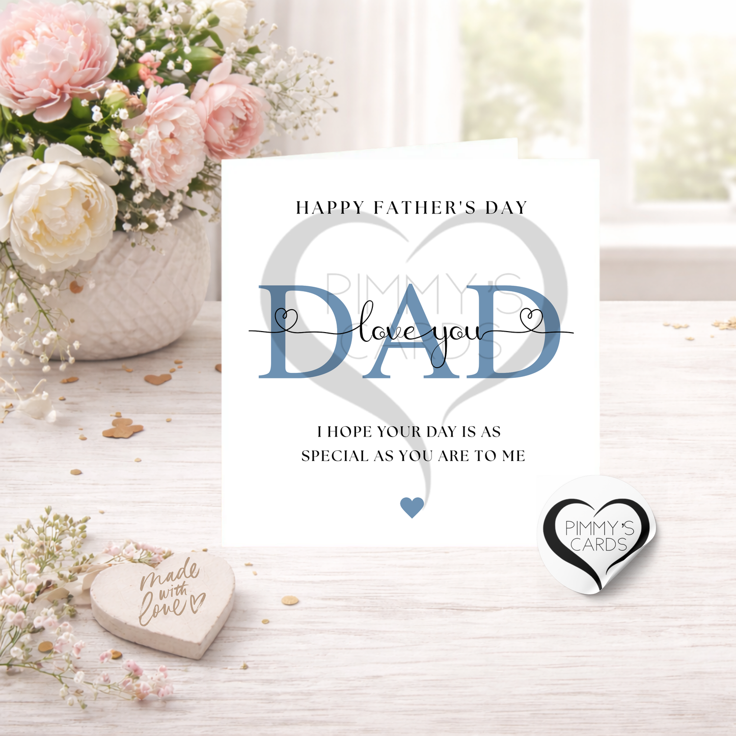 Dad Love You Blue Theme - Father's Day Classic Card
