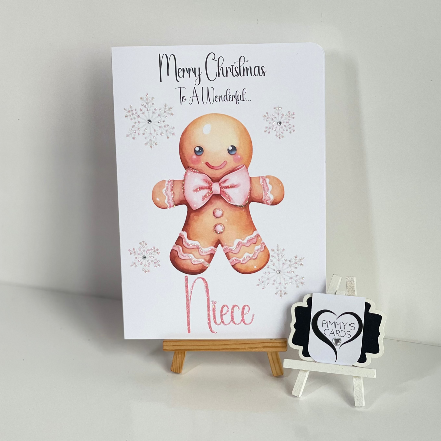 Pink Gingerbread-Generic Christmas Cards-Daughter