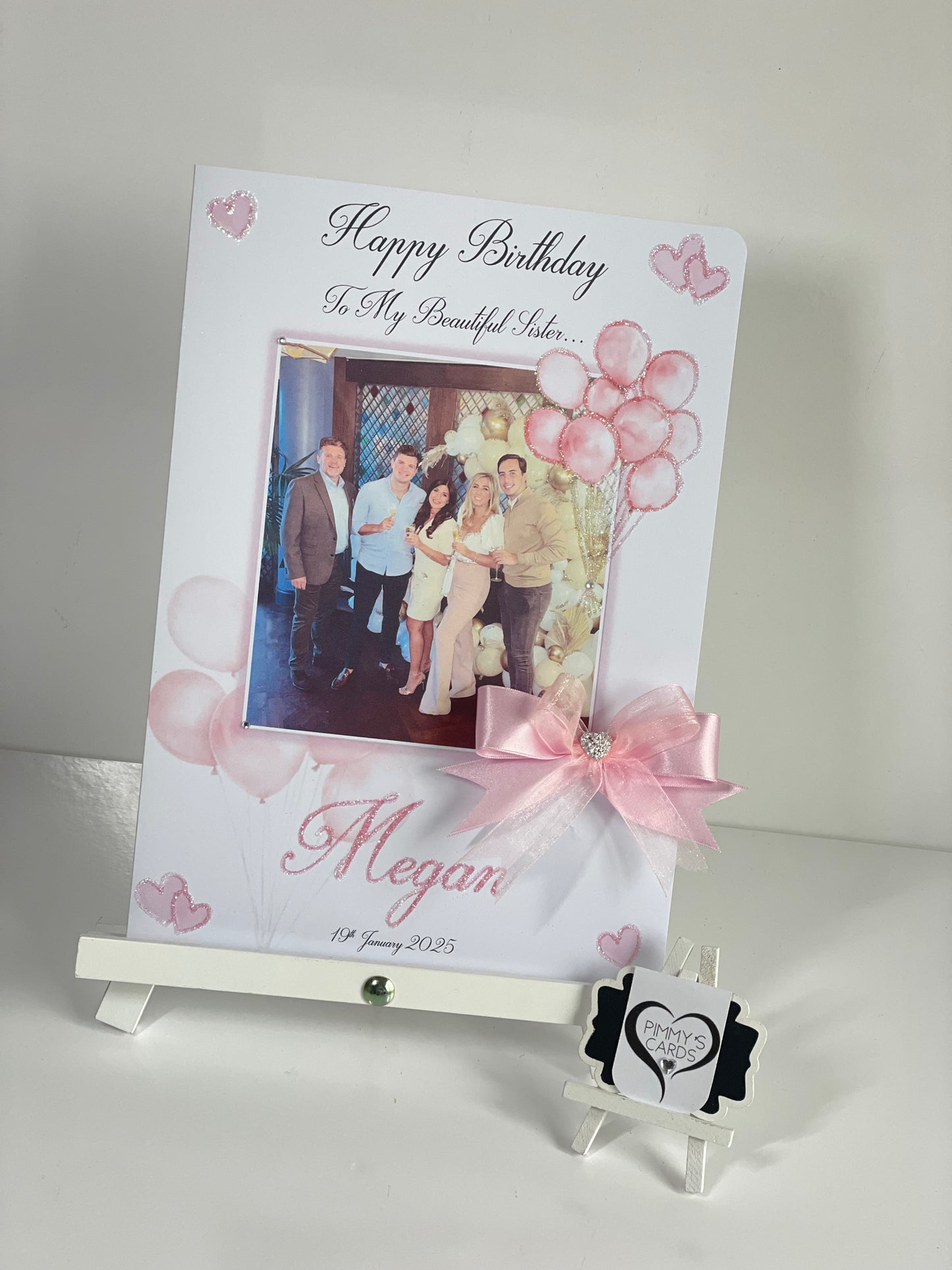 Pink Balloons Photo Card