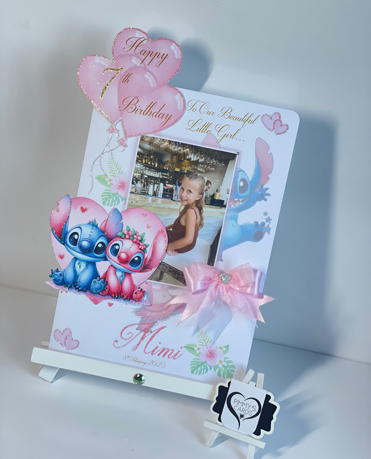 Stitch & Angel Heart Theme Photo 3D Pop Out Card