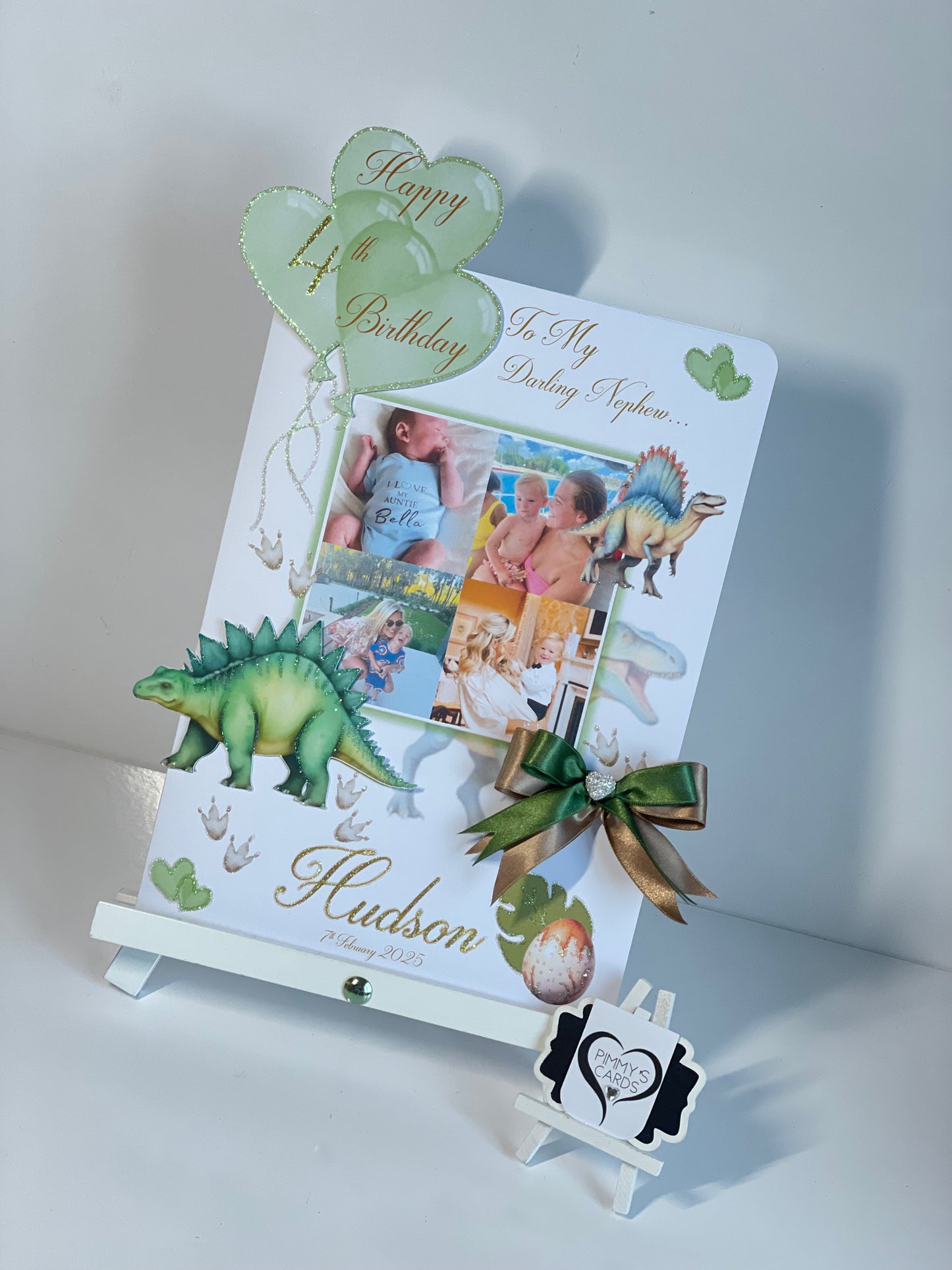 Dinosaur Stegosaurus & Spinosaurus Theme Photo 3D Pop Out Card