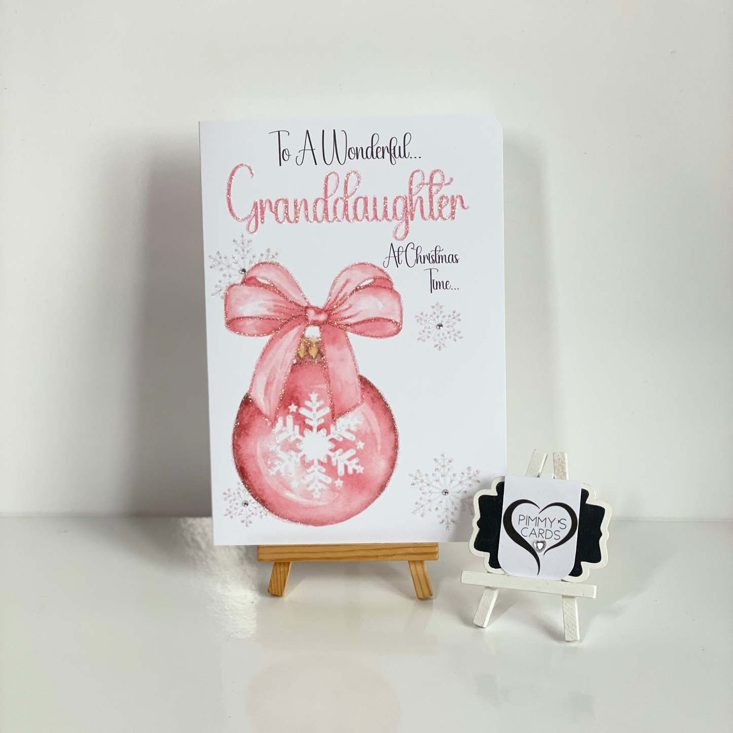 Pink Christmas Snowflake Ball-Generic Christmas Cards