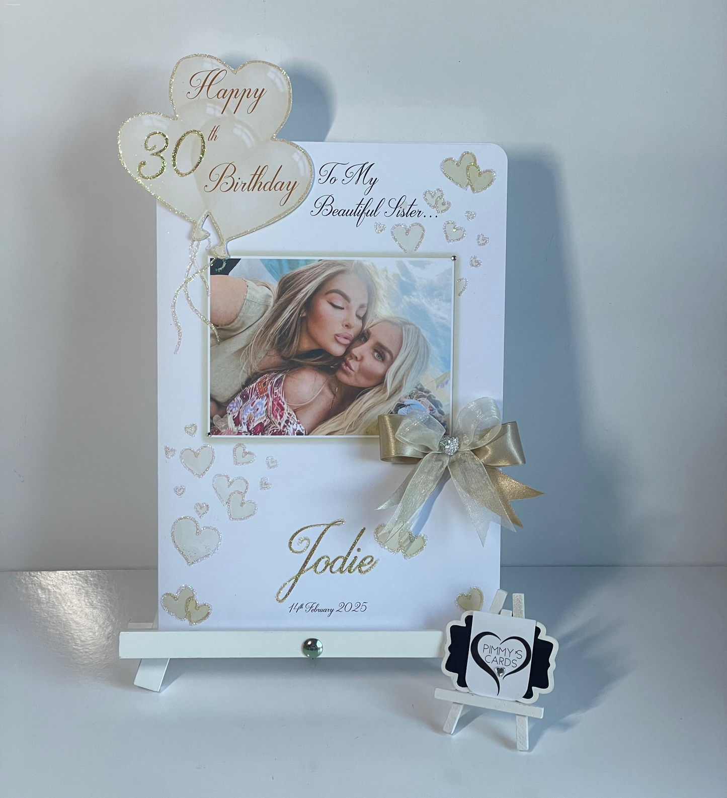Gold Heart Balloons Theme 3D Pop Out Card