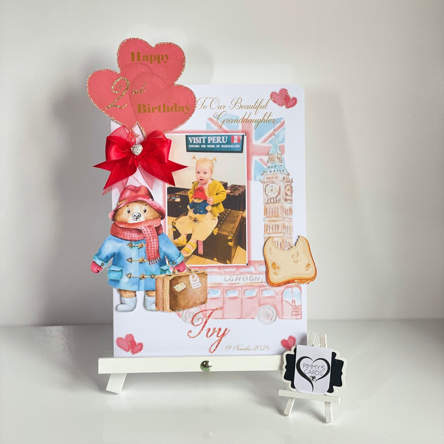 Paddington Bear Theme Photo 3D Pop Out Card
