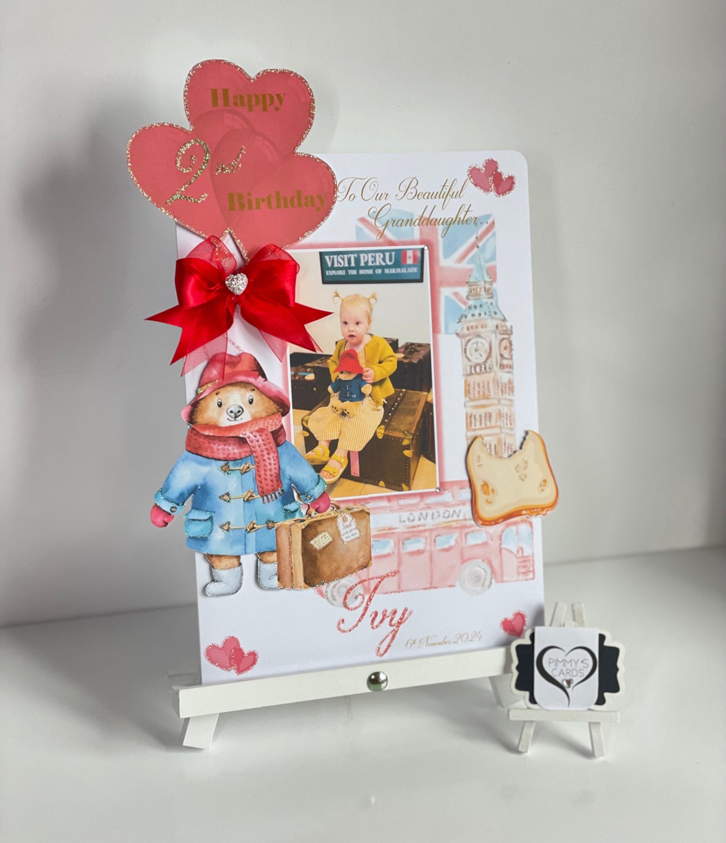 Paddington Bear Theme Photo 3D Pop Out Card