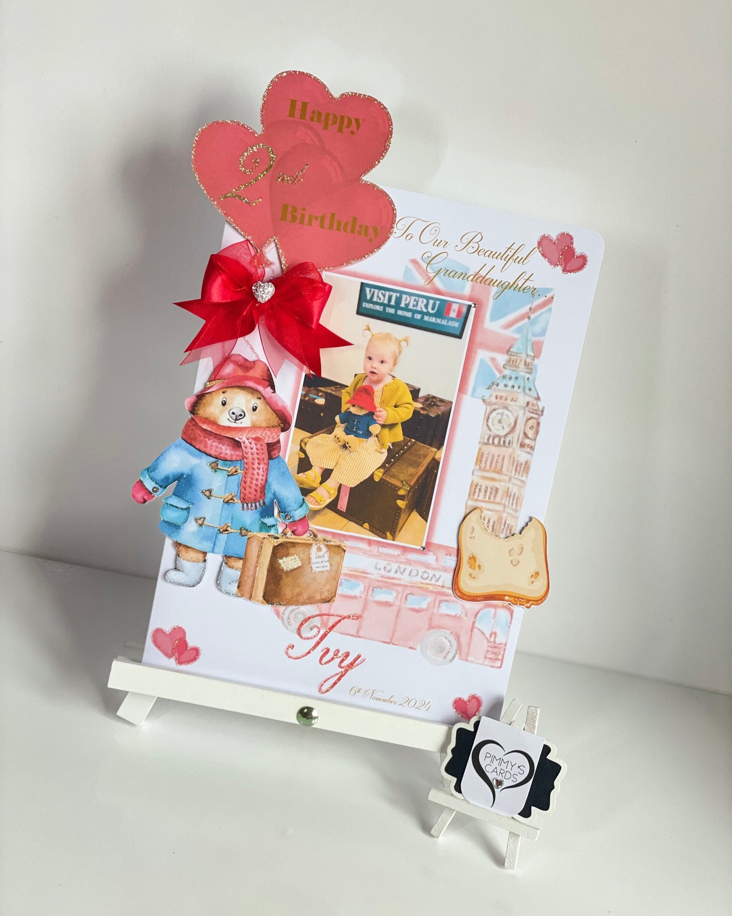 Paddington Bear Theme Photo 3D Pop Out Card