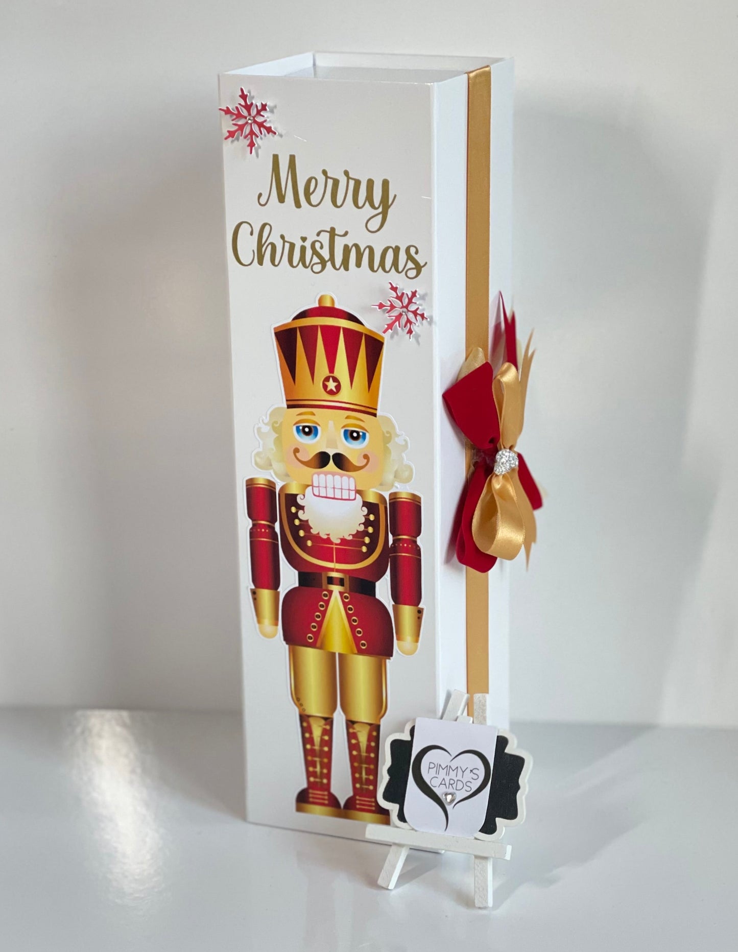 Red & Gold Christmas Nutcracker Bottle Box (Vinyl)