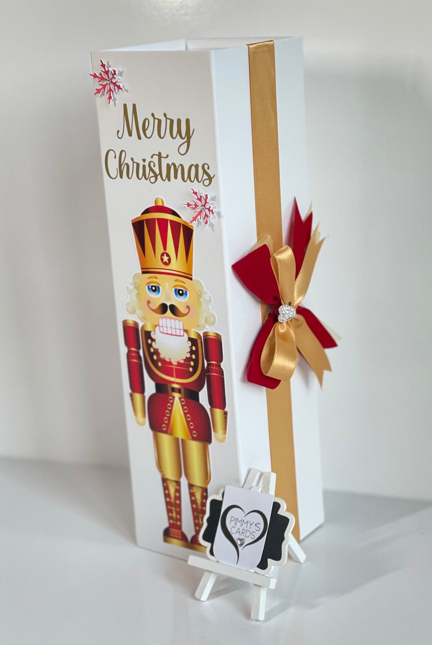 Red & Gold Christmas Nutcracker Bottle Box (Vinyl)
