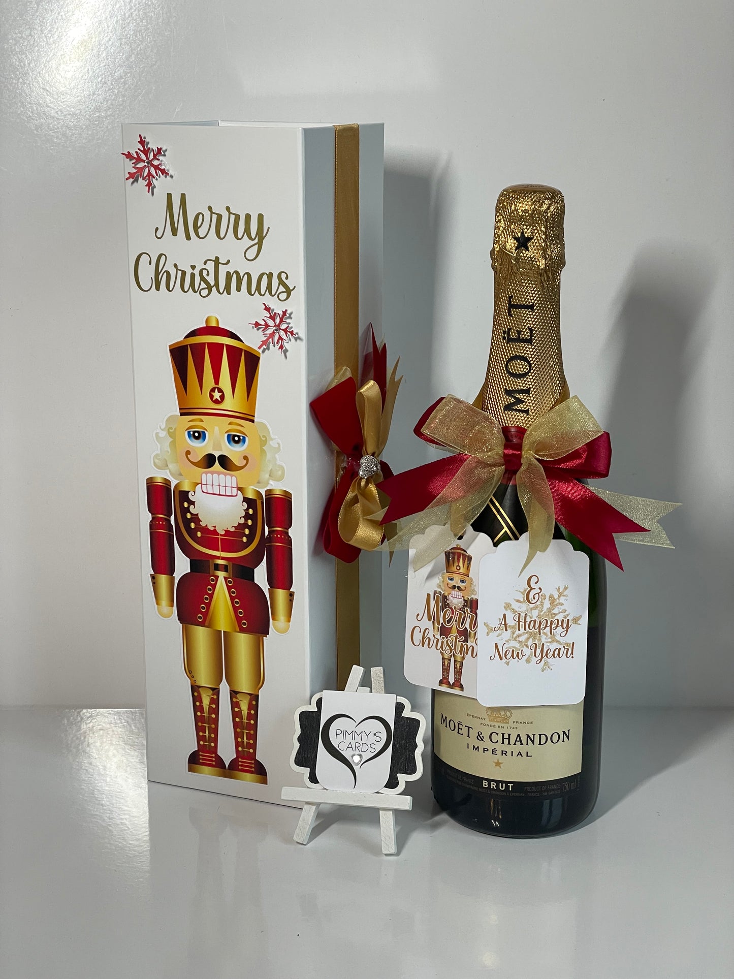 Red & Gold Christmas Nutcracker Bottle Box (Vinyl)