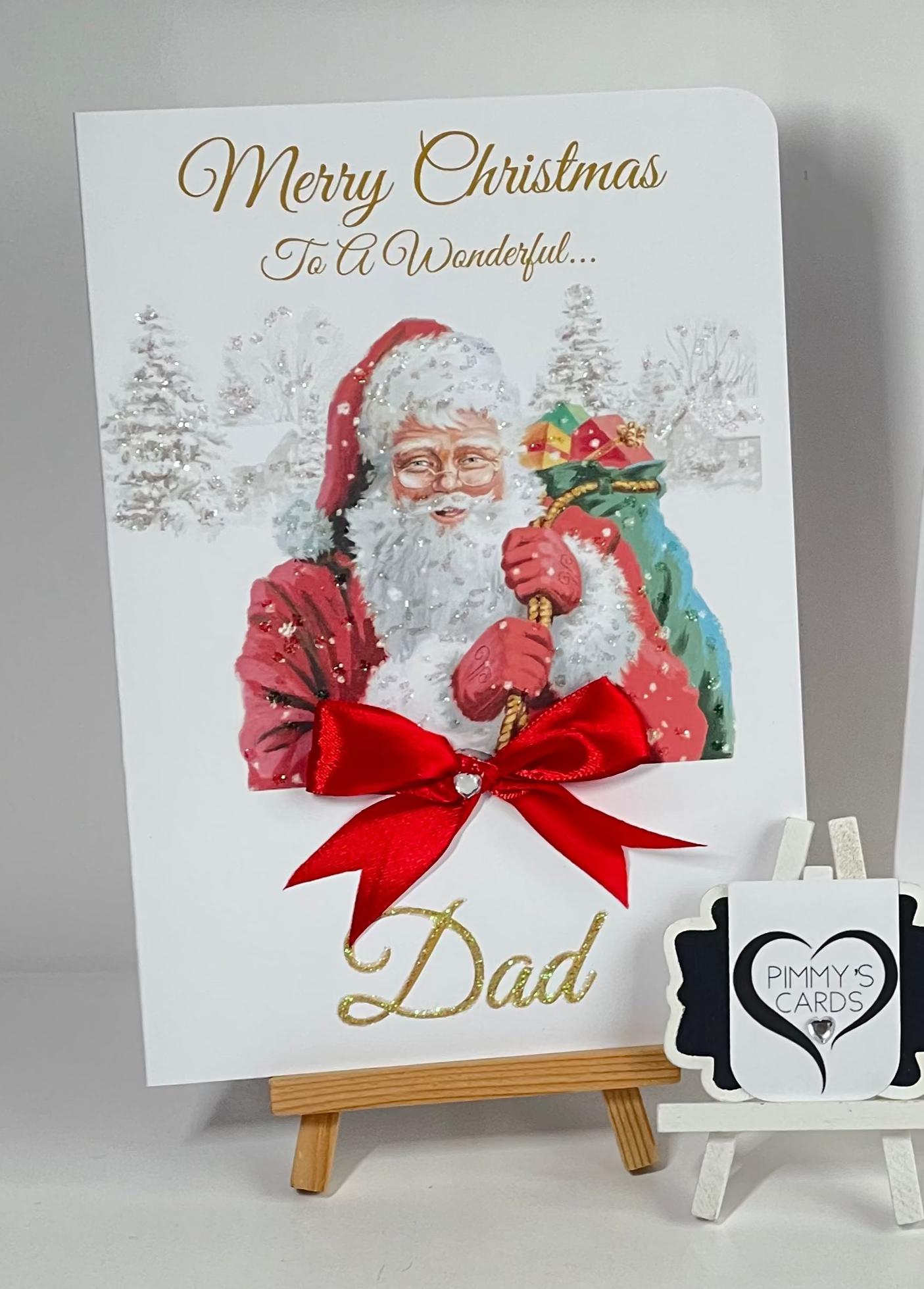 Father Christmas Holding His Sack-Generic Christmas Cards-Mum & Dad