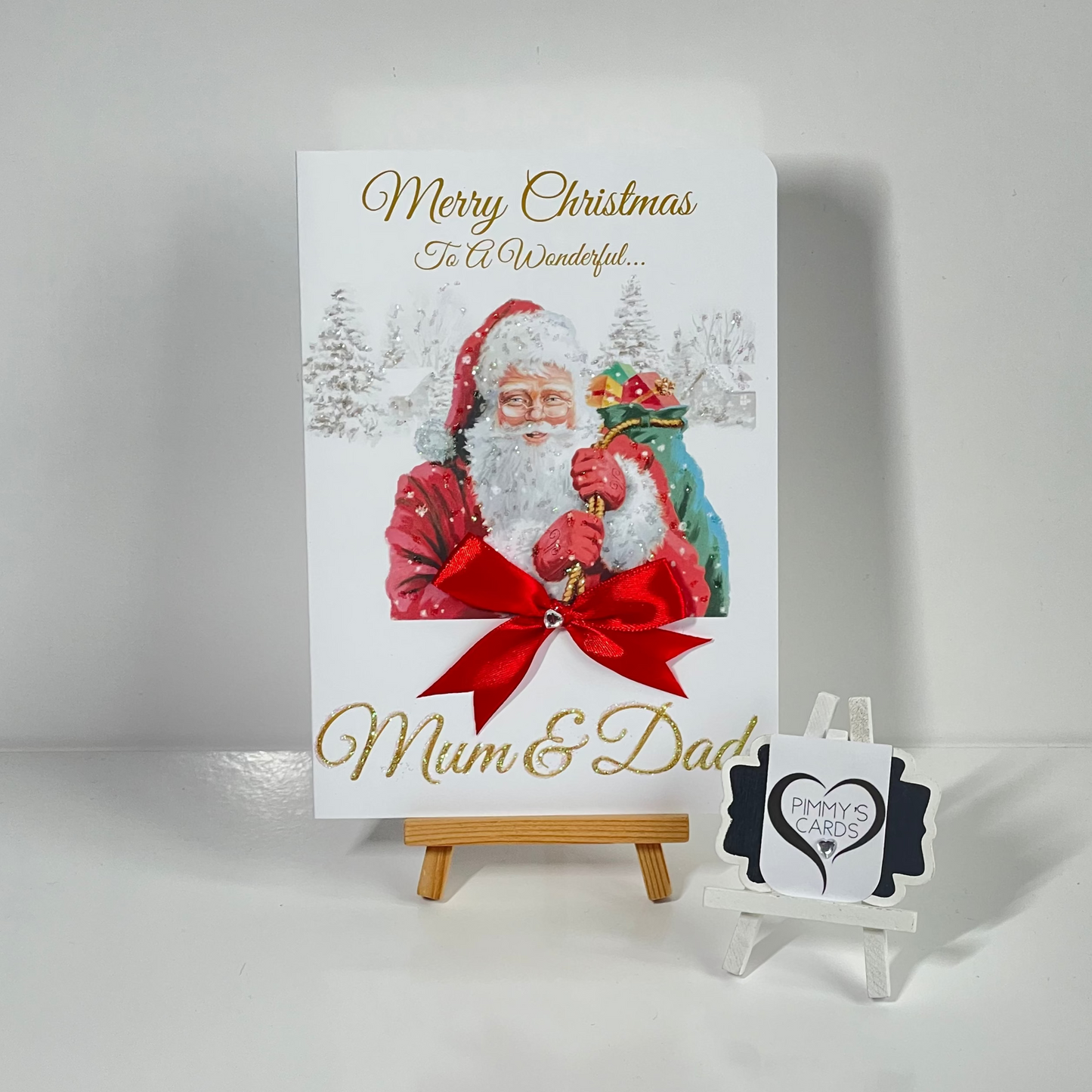 Father Christmas Holding His Sack-Generic Christmas Cards-Mum & Dad