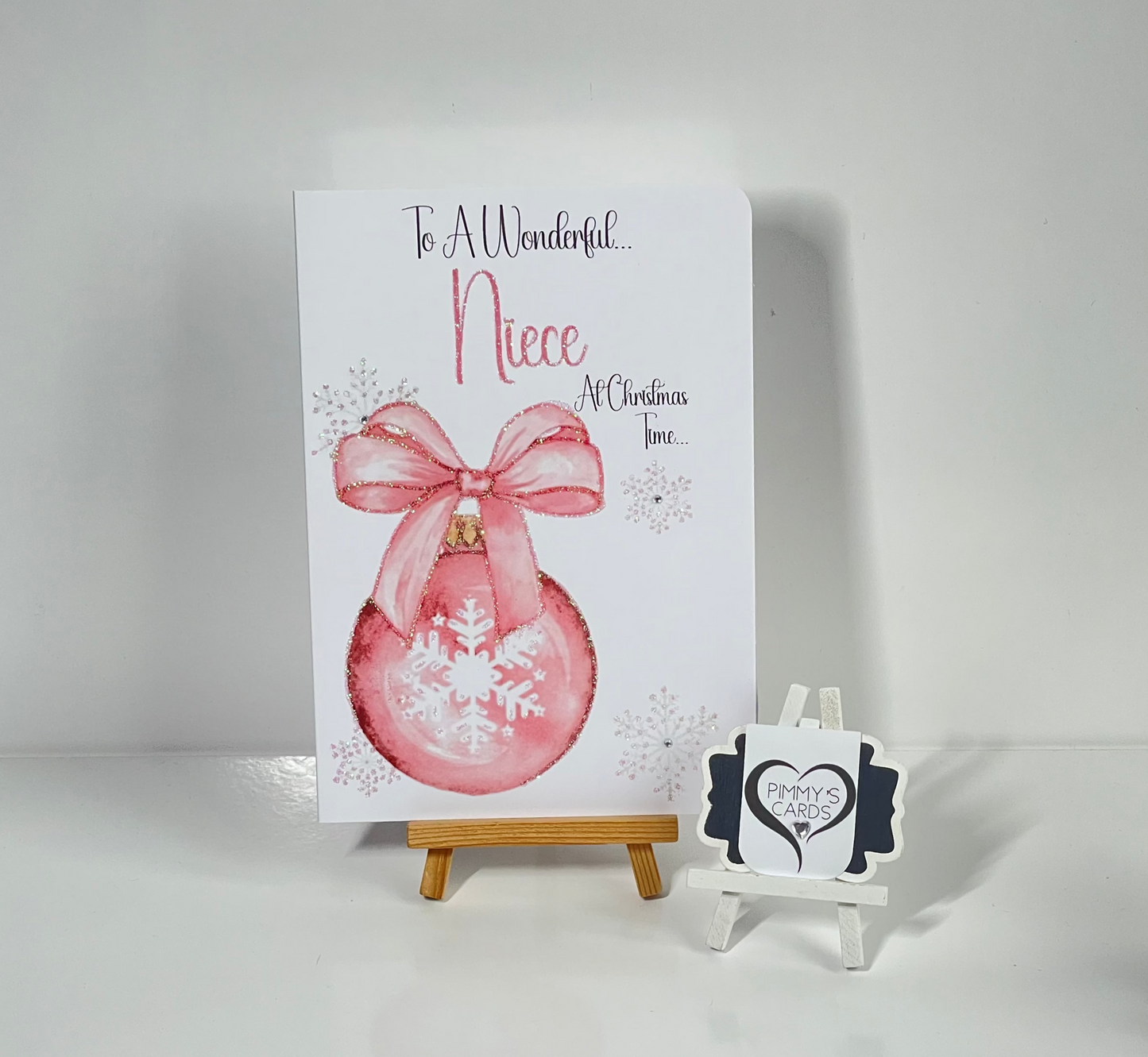 Pink Christmas Snowflake Ball-Generic Christmas Cards