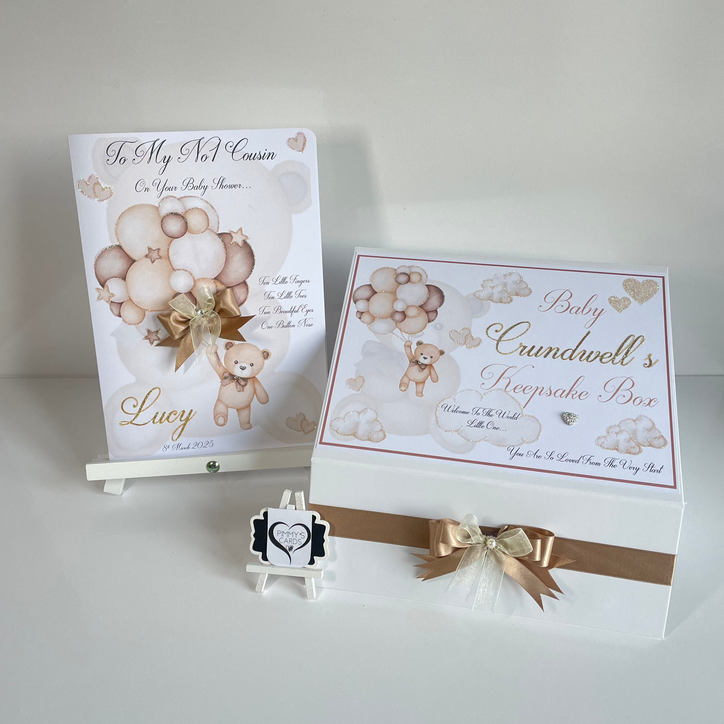 Neutral Balloon Teddy Theme Card