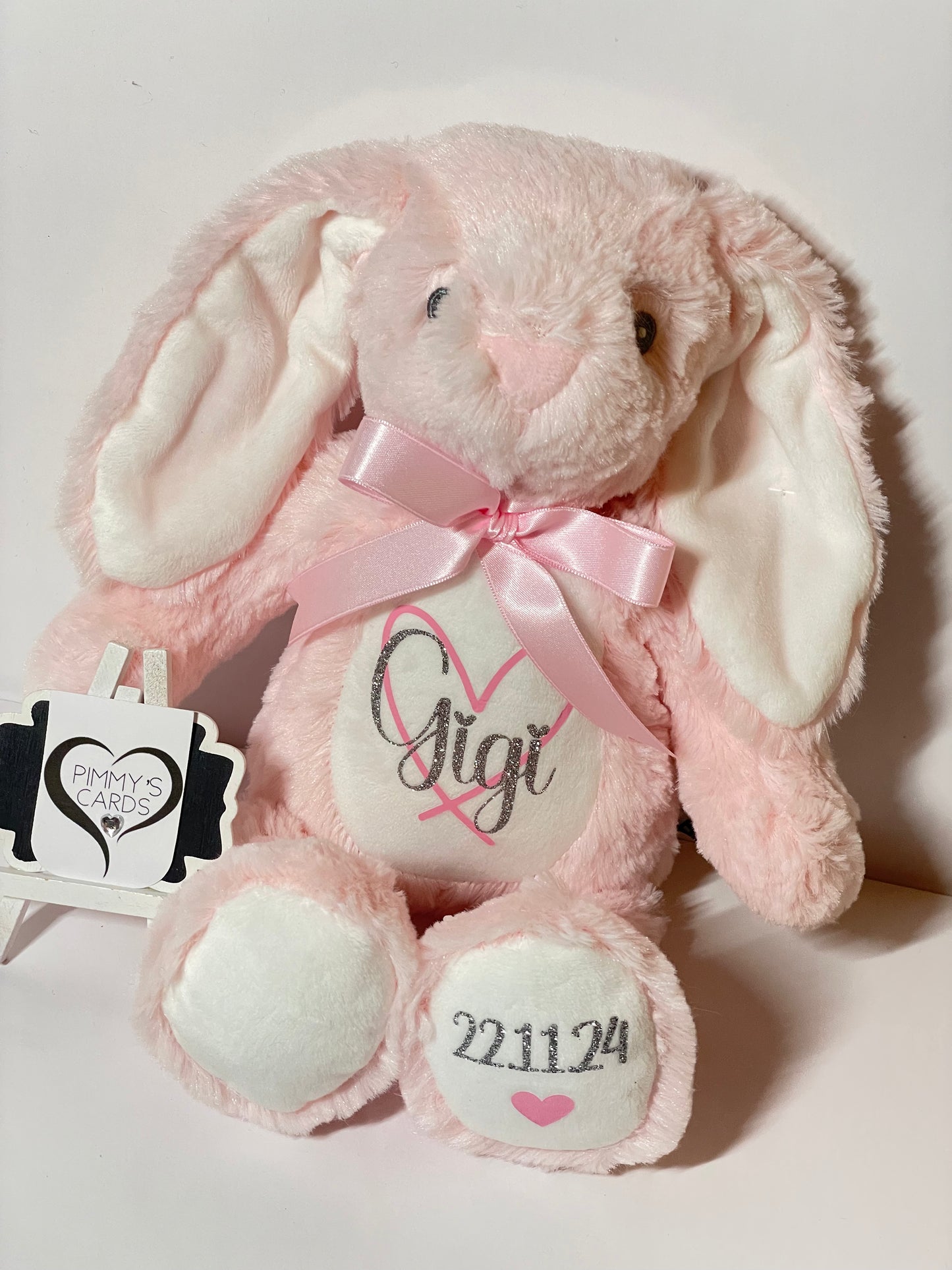 Baby Pink Bunny & Matching Gift Bag - Pimmy's Soft Cuddlers