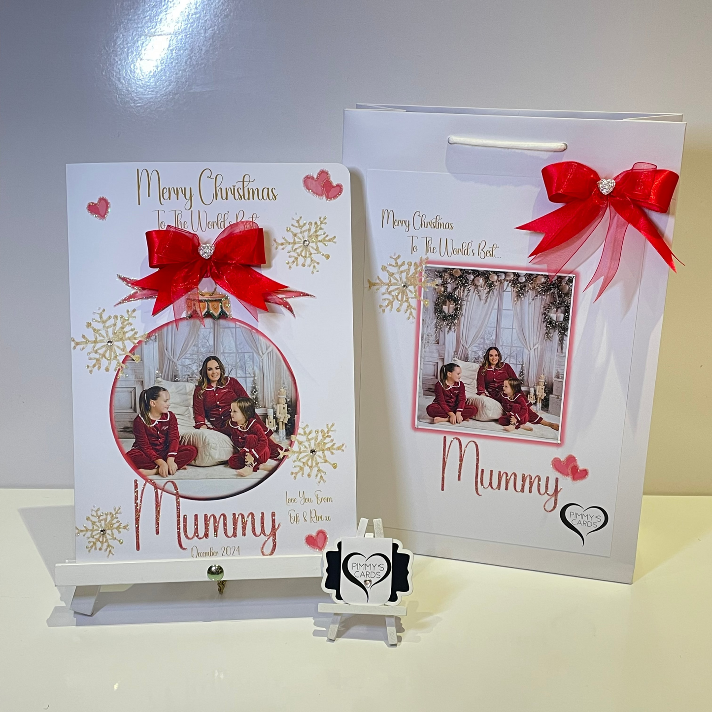 Christmas Photo Bauble Red Bow