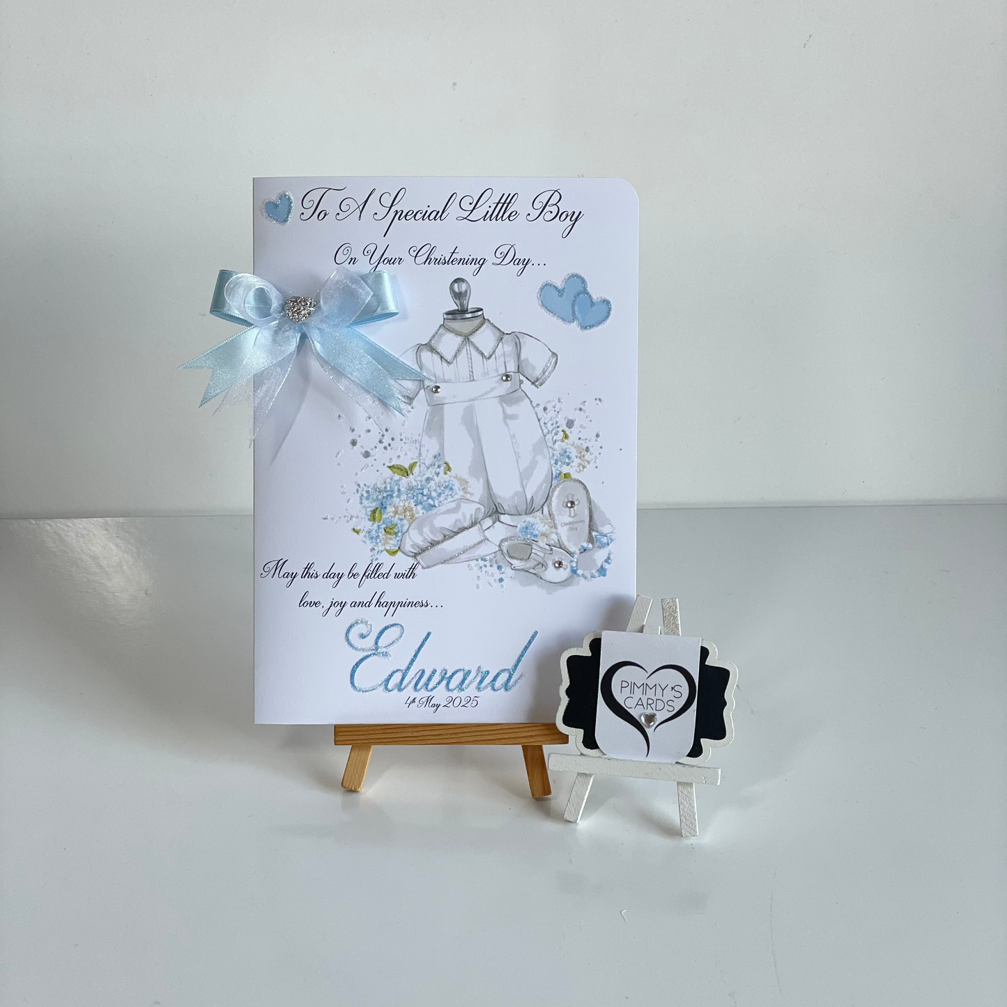 Christening Suit Blue & White