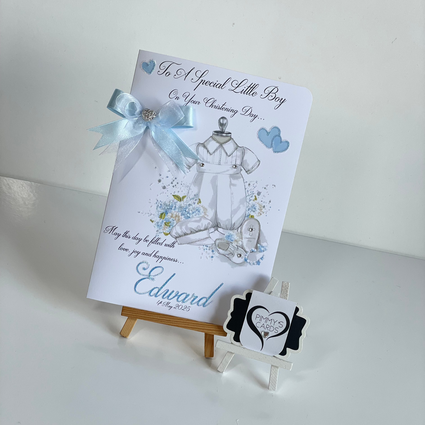 Christening Suit Blue & White