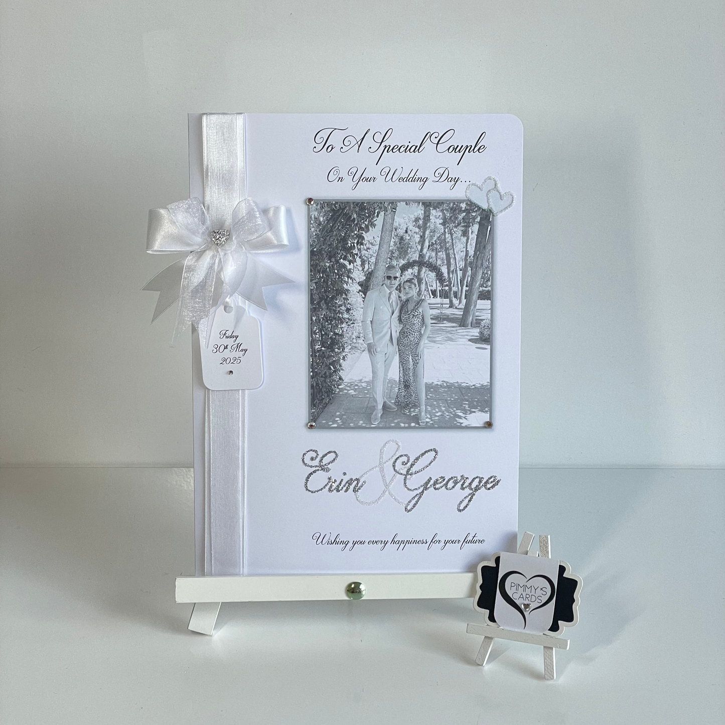Deluxe Side Ribbon Wedding Photo Card