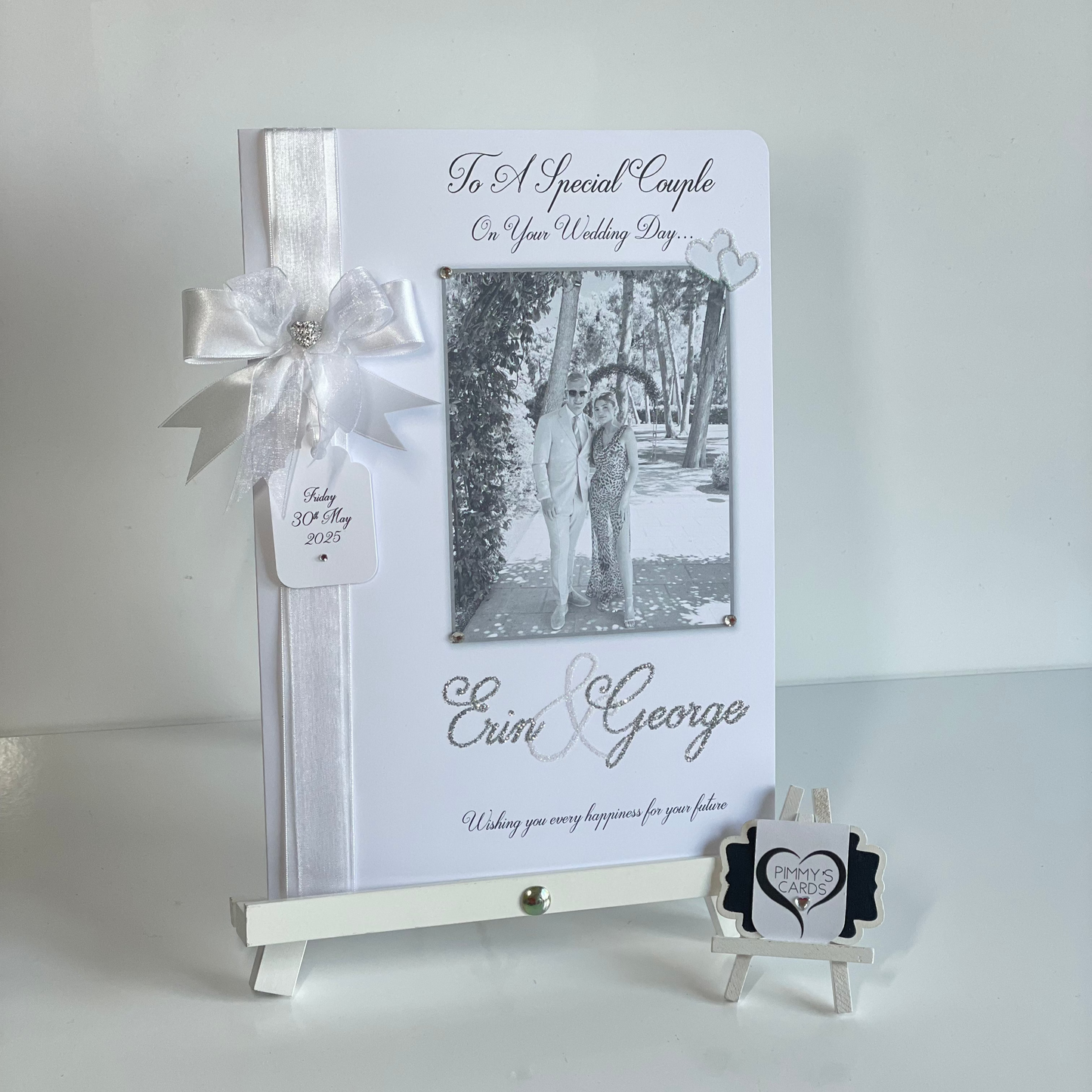 Deluxe Side Ribbon Wedding Photo Card