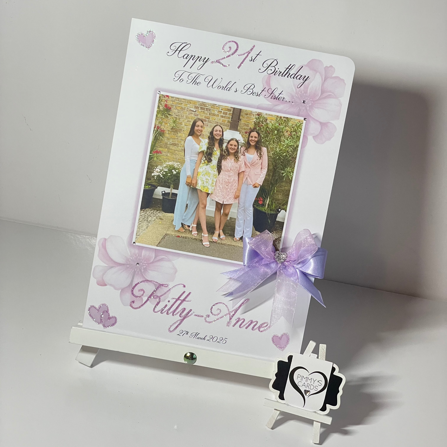Lilac Flower Theme Photo Card