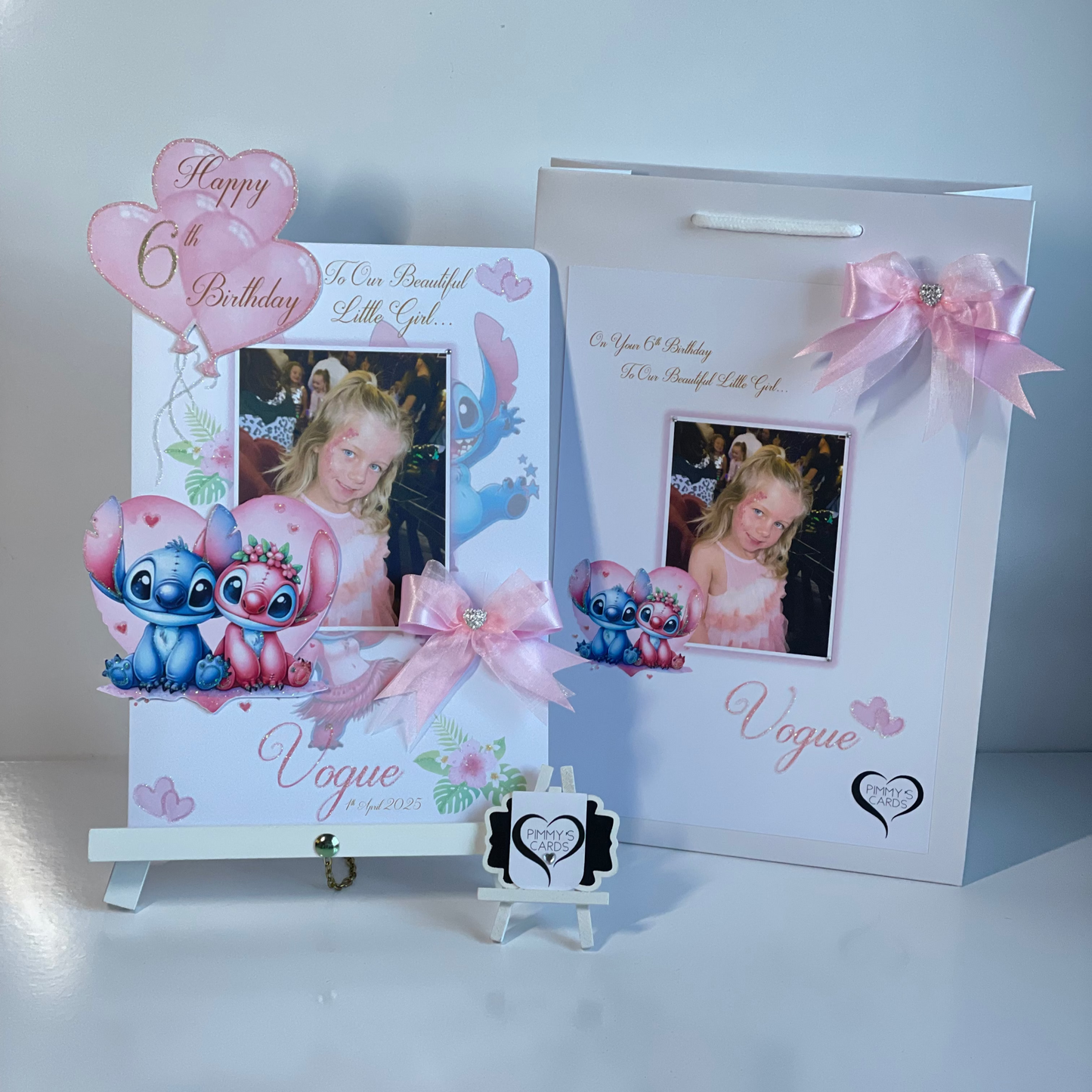 Stitch & Angel Heart Theme Photo 3D Pop Out Card