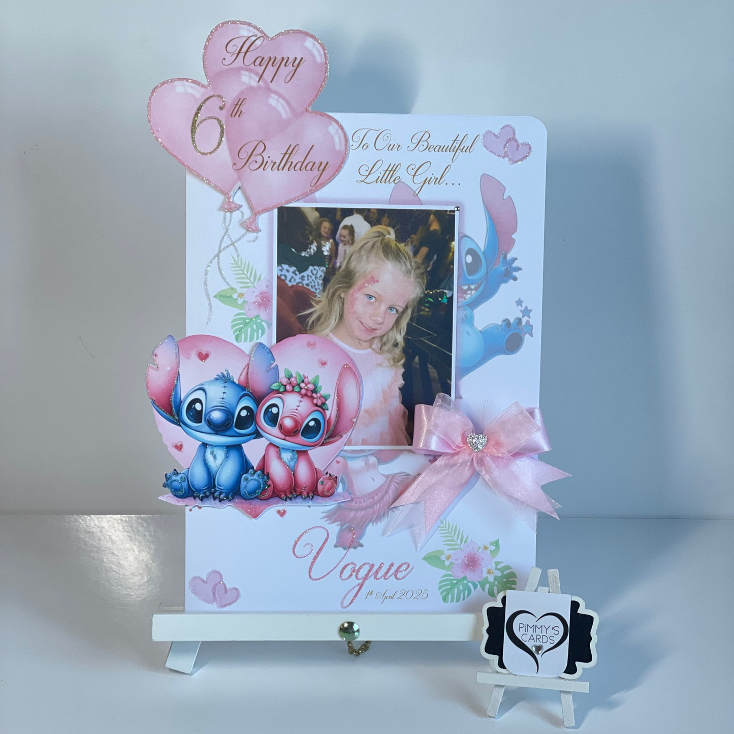 Stitch & Angel Heart Theme Photo 3D Pop Out Card