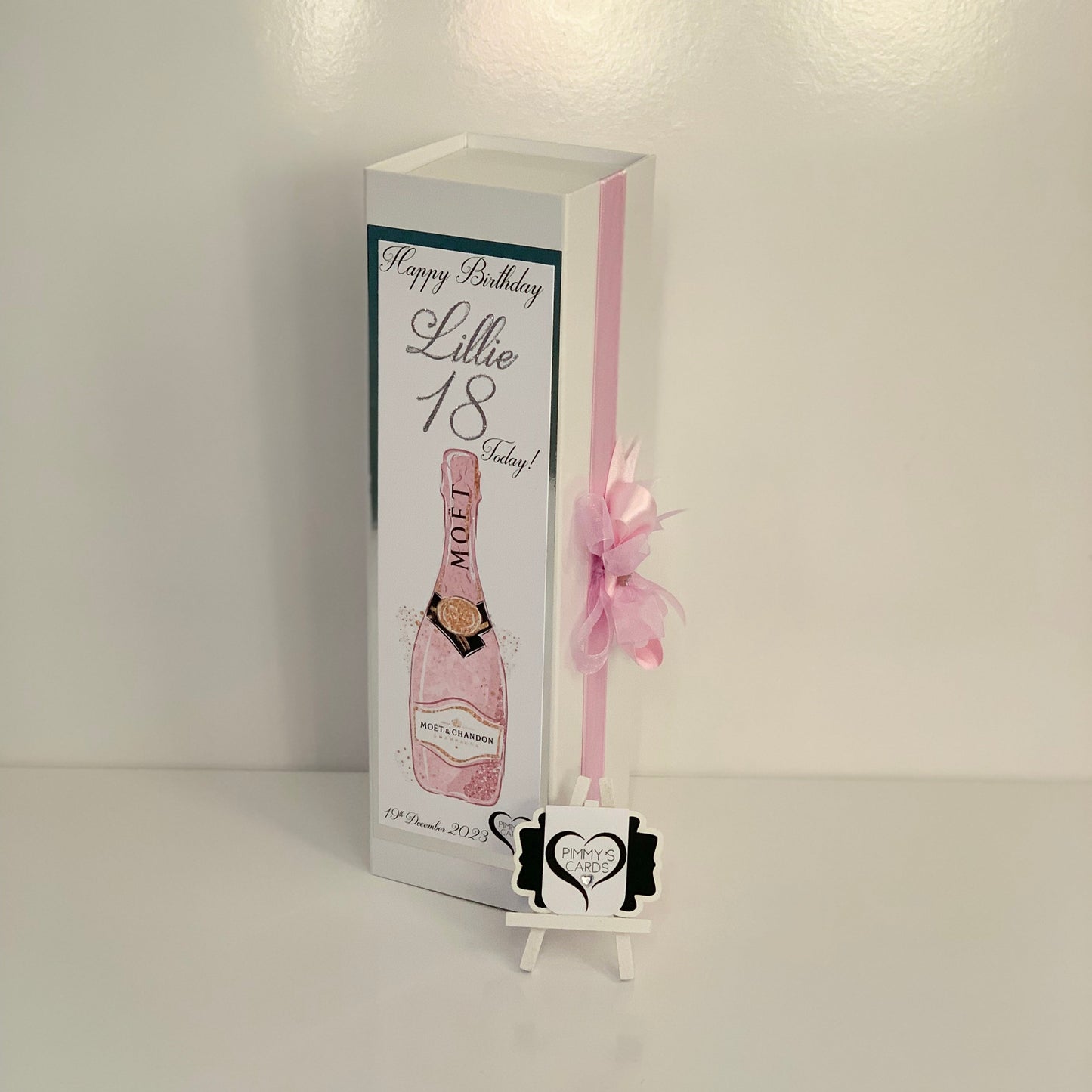 Pink Champagne Bottle Box