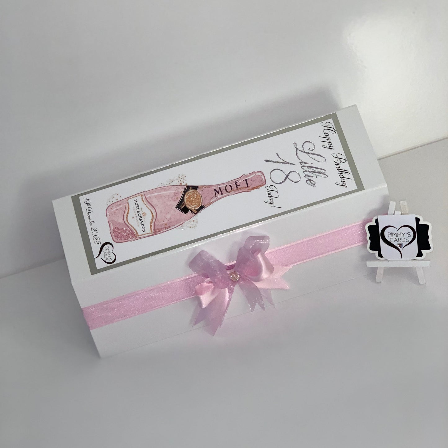 Pink Champagne Bottle Box