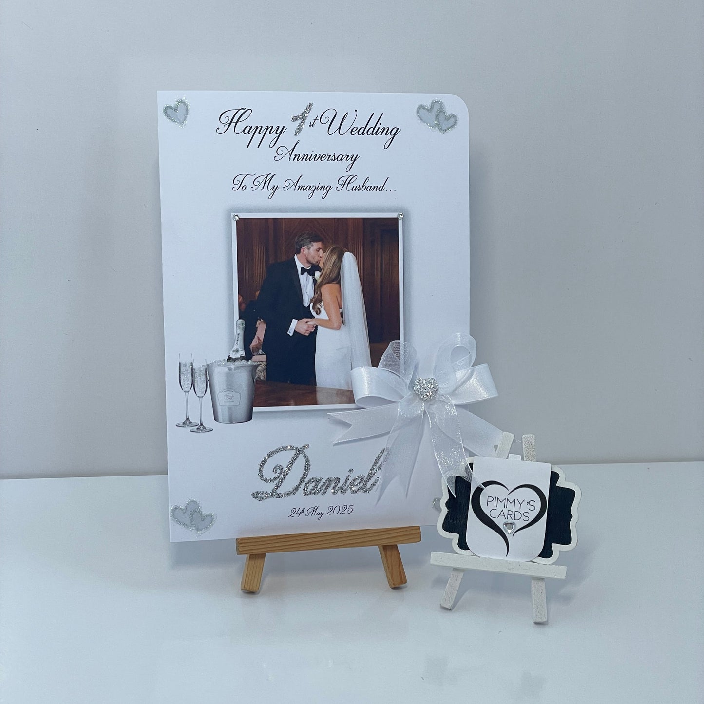Silver Champagne Bucket Photo Card
