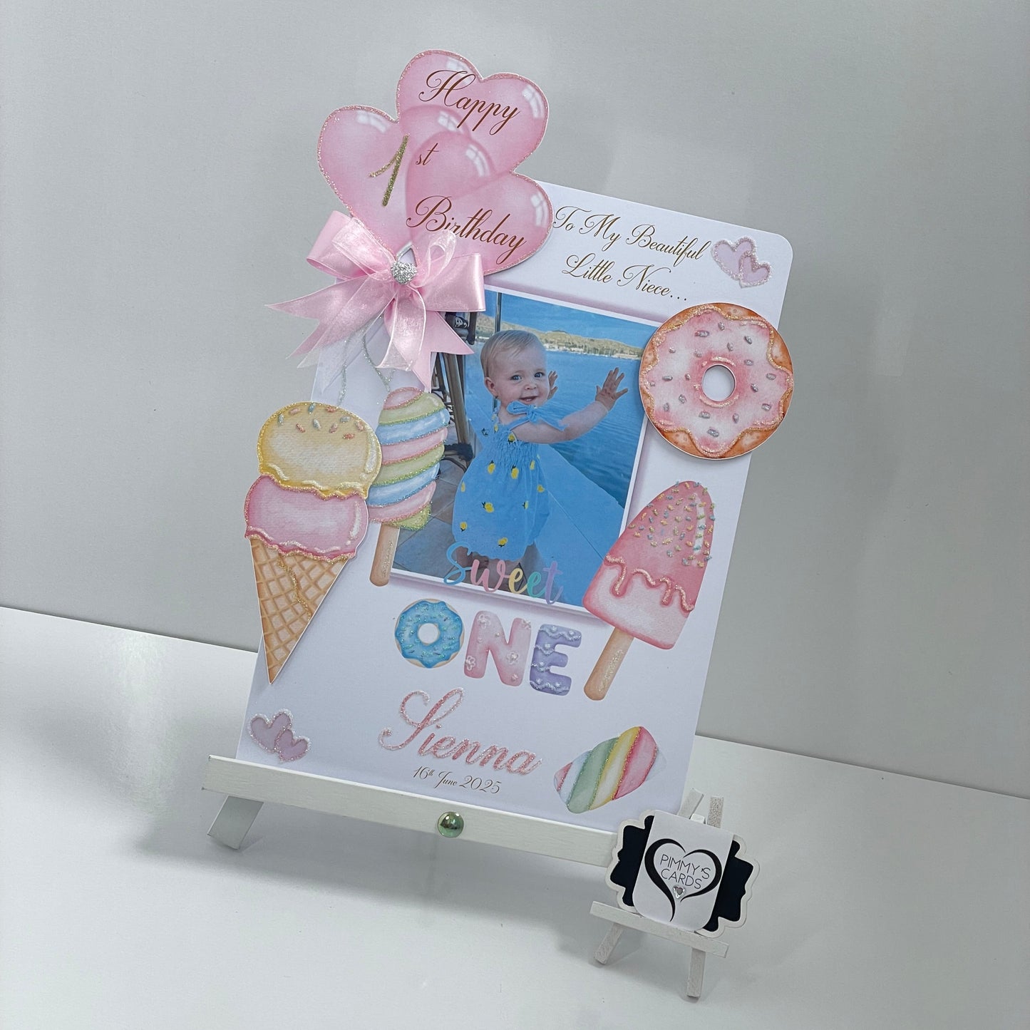 Sweet One Sweets Theme Photo 3D Pop Out Card