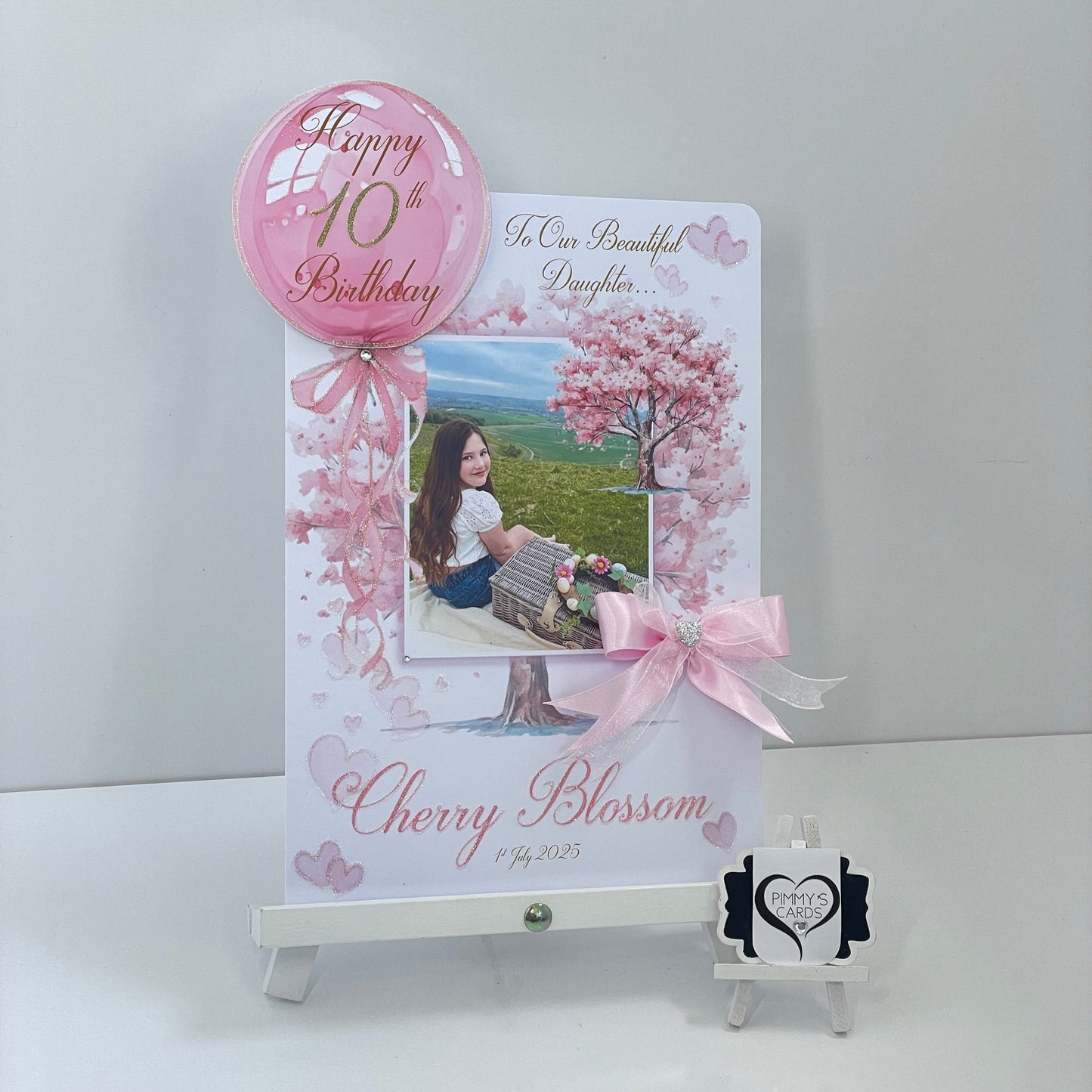 Pink Cherry Blossom Tree Theme Photo 3D Pop Out Card