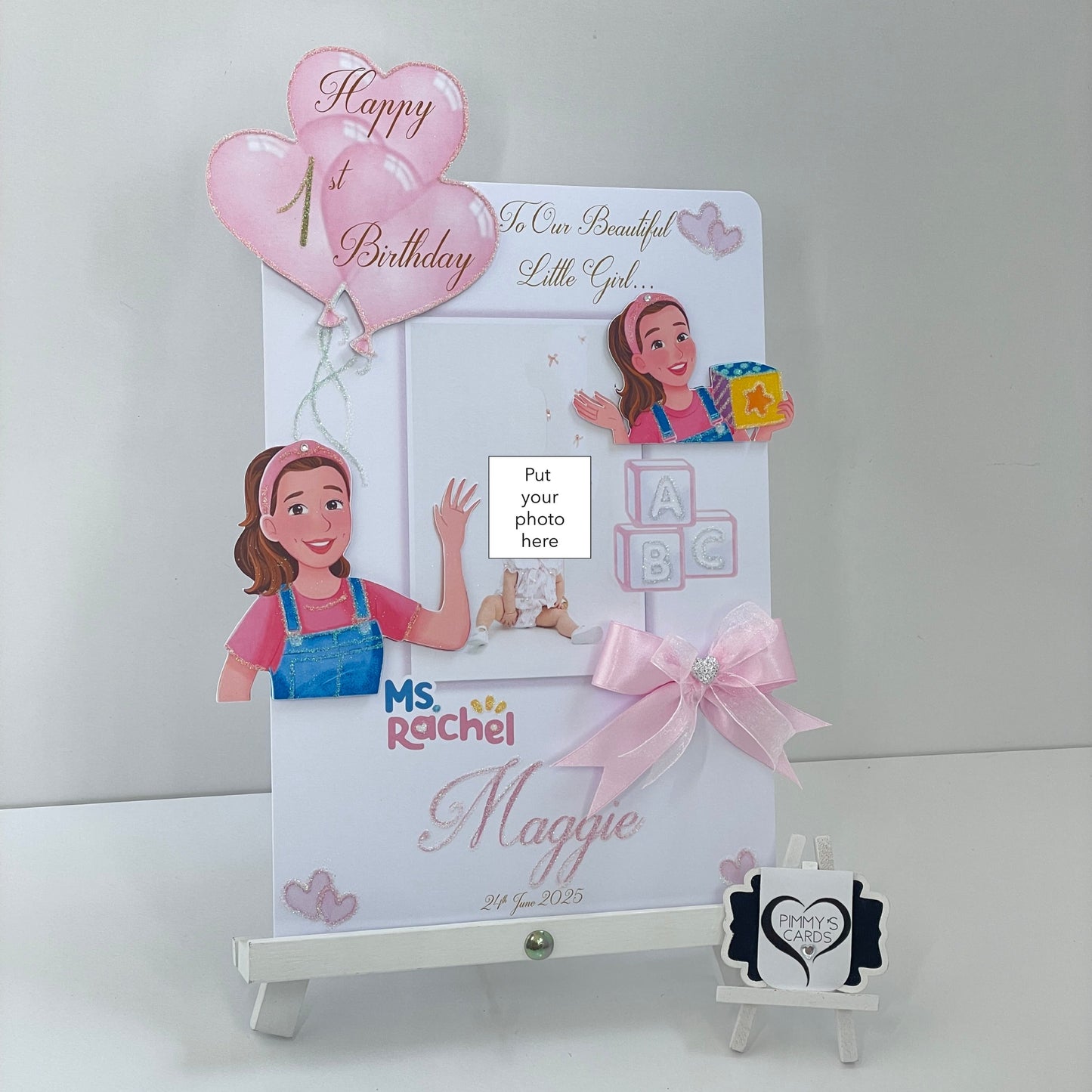 Miss Rachel illustration Theme Photo 3D Pop Out Card