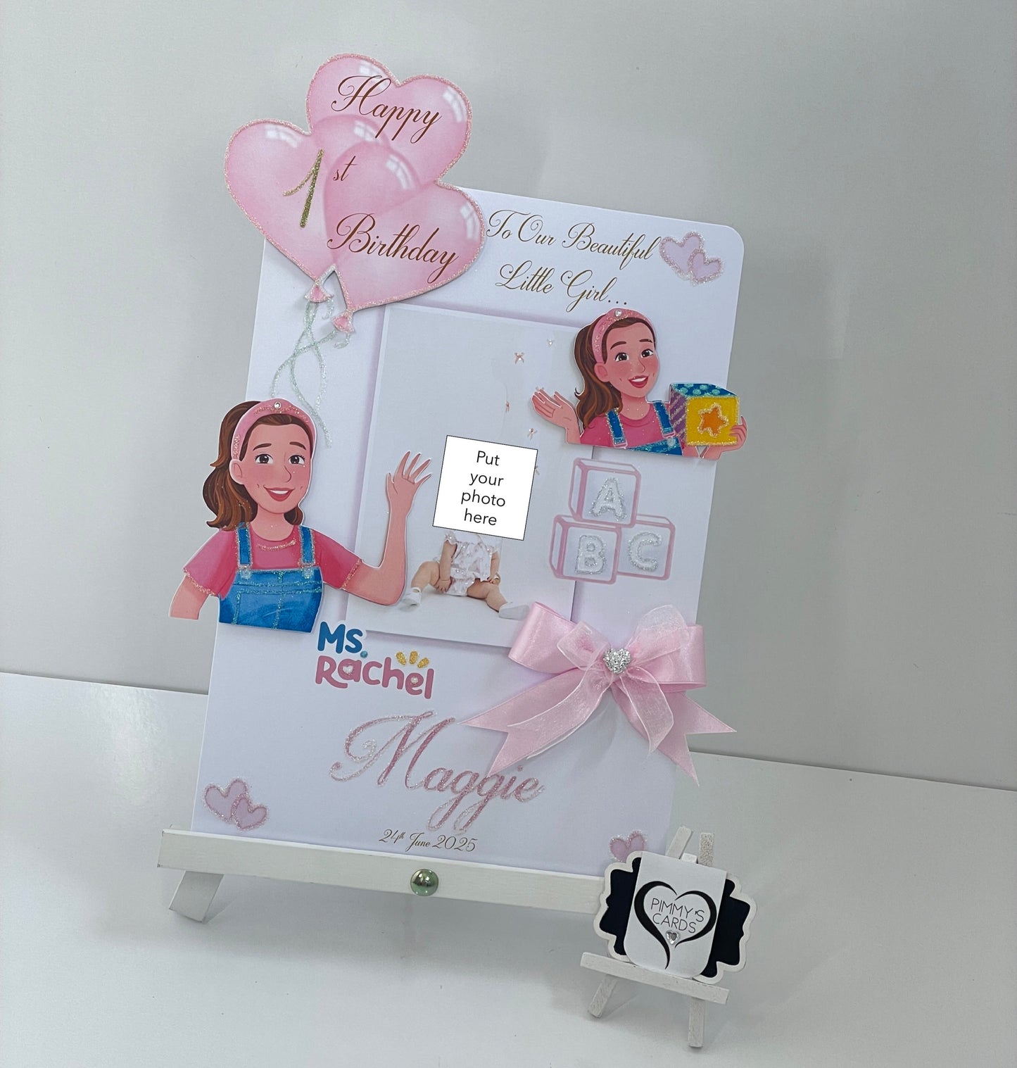 Miss Rachel illustration Theme Photo 3D Pop Out Card