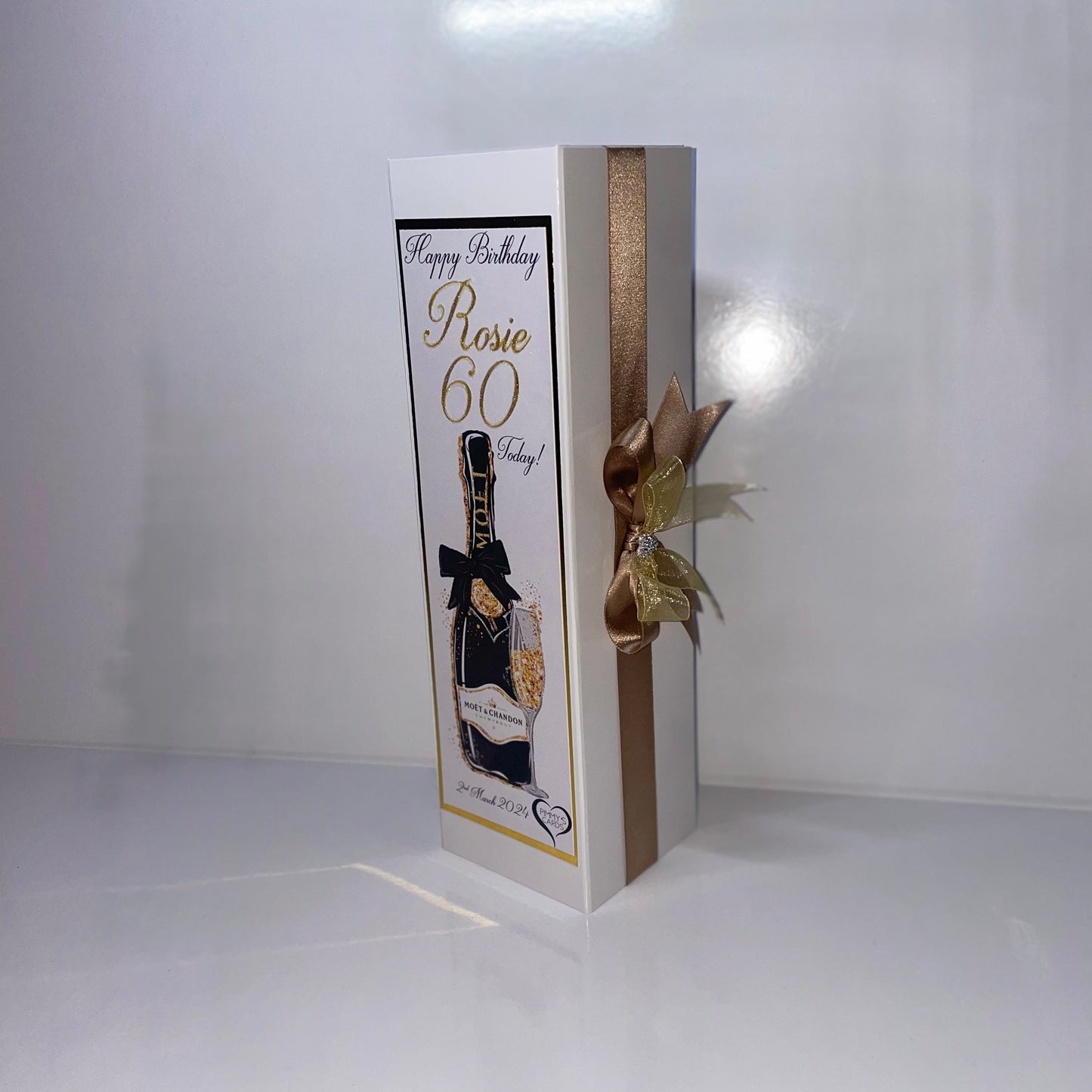 Black & Gold Champagne Bottle Box