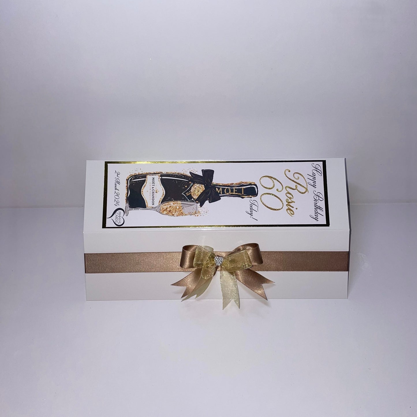 Black & Gold Champagne Bottle Box