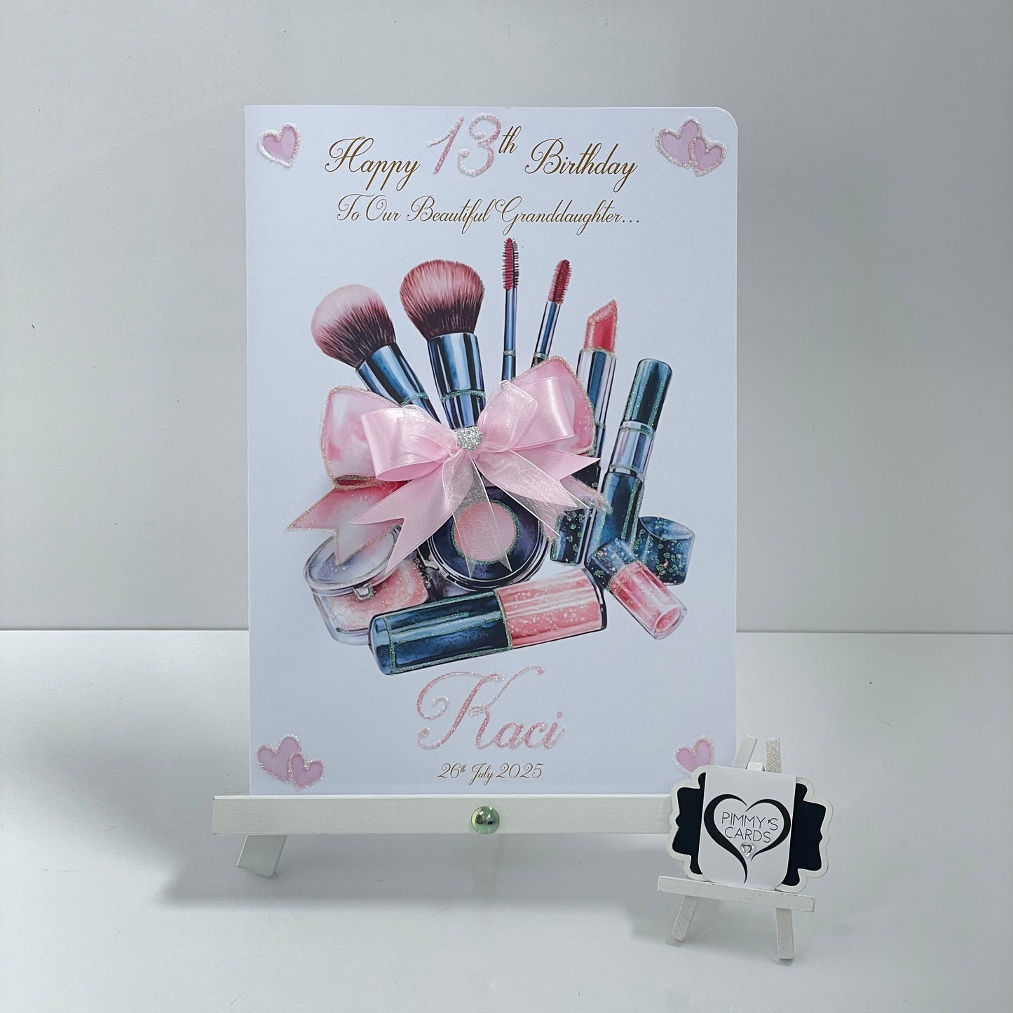 Make up theme personalised birthday card