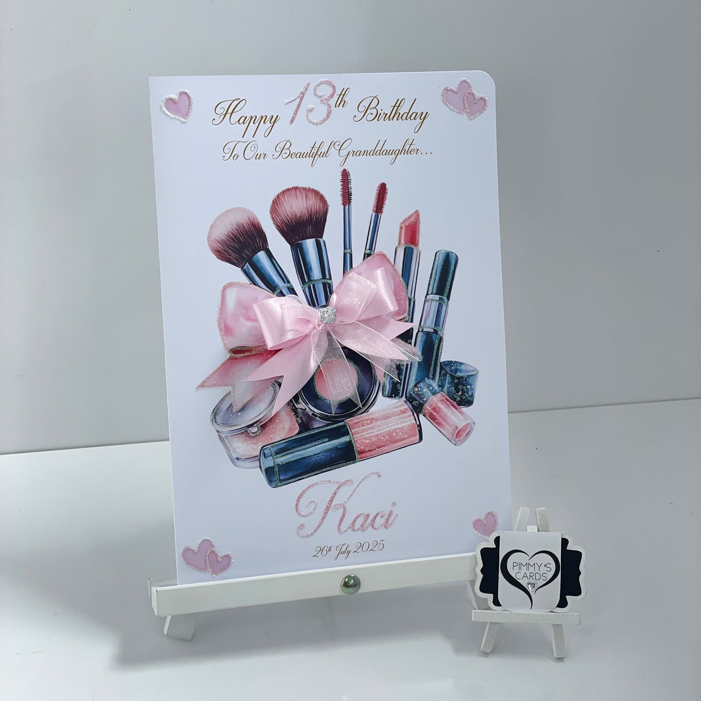 Make up theme personalised birthday card